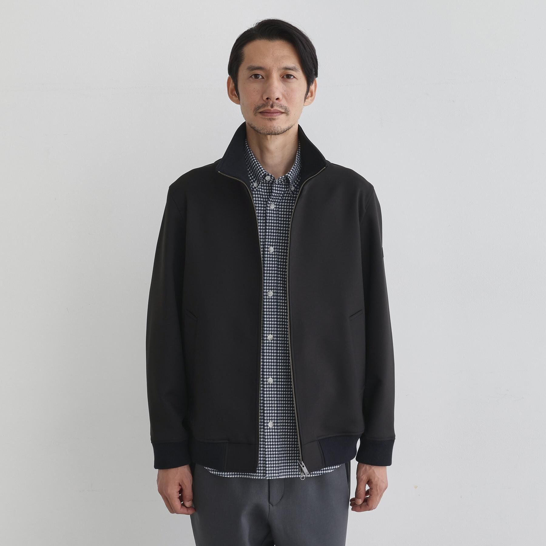 TAKEO KIKUCHI「【JUST ONE LAYER】ダウンファブリック ジップアップ リブ ブルゾン」|ブルゾン・スタジャン|