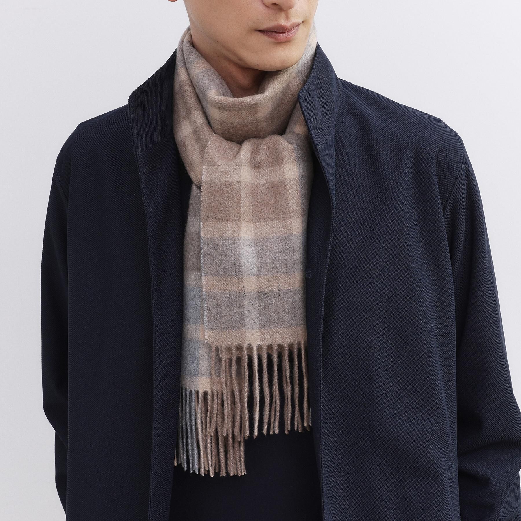 TAKEO KIKUCHI「【洗えるカシミヤ】カシミヤ100 チェックマフラー」|ストール|