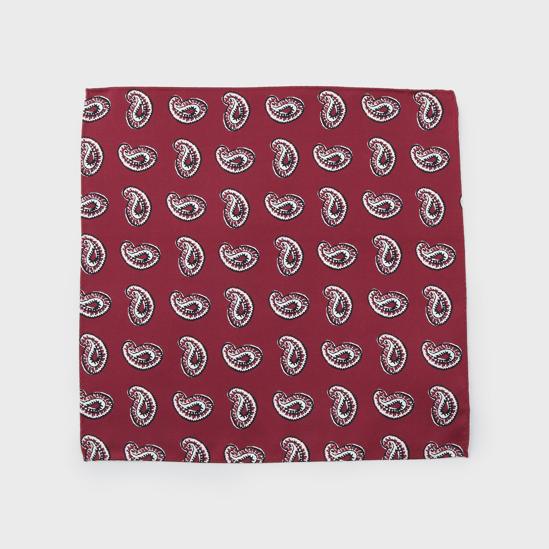 40CARATS&525「ペイズリースタンプチーフ」|バンダナ・スカーフ|ボルドー(164)