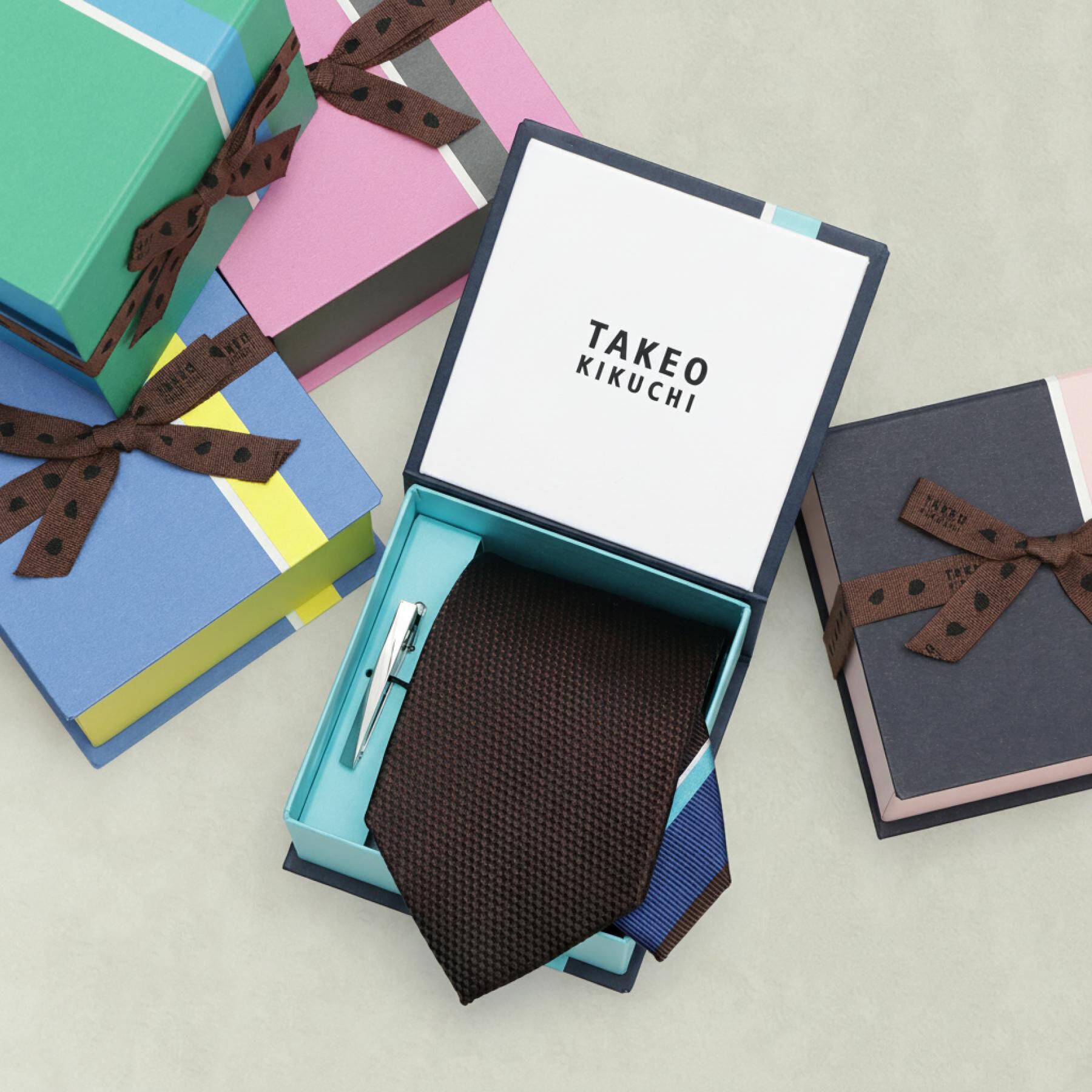 TAKEO KIKUCHI「【BOXセット】ベーシック メランジ ネクタイ＆タイバー」|ネクタイ・蝶ネクタイ|