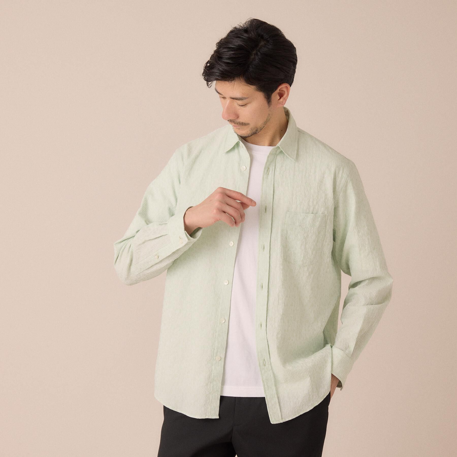 TAKEO KIKUCHI「播州 ドビーストライプ フラワーシャツ」|シャツ・ブラウス|