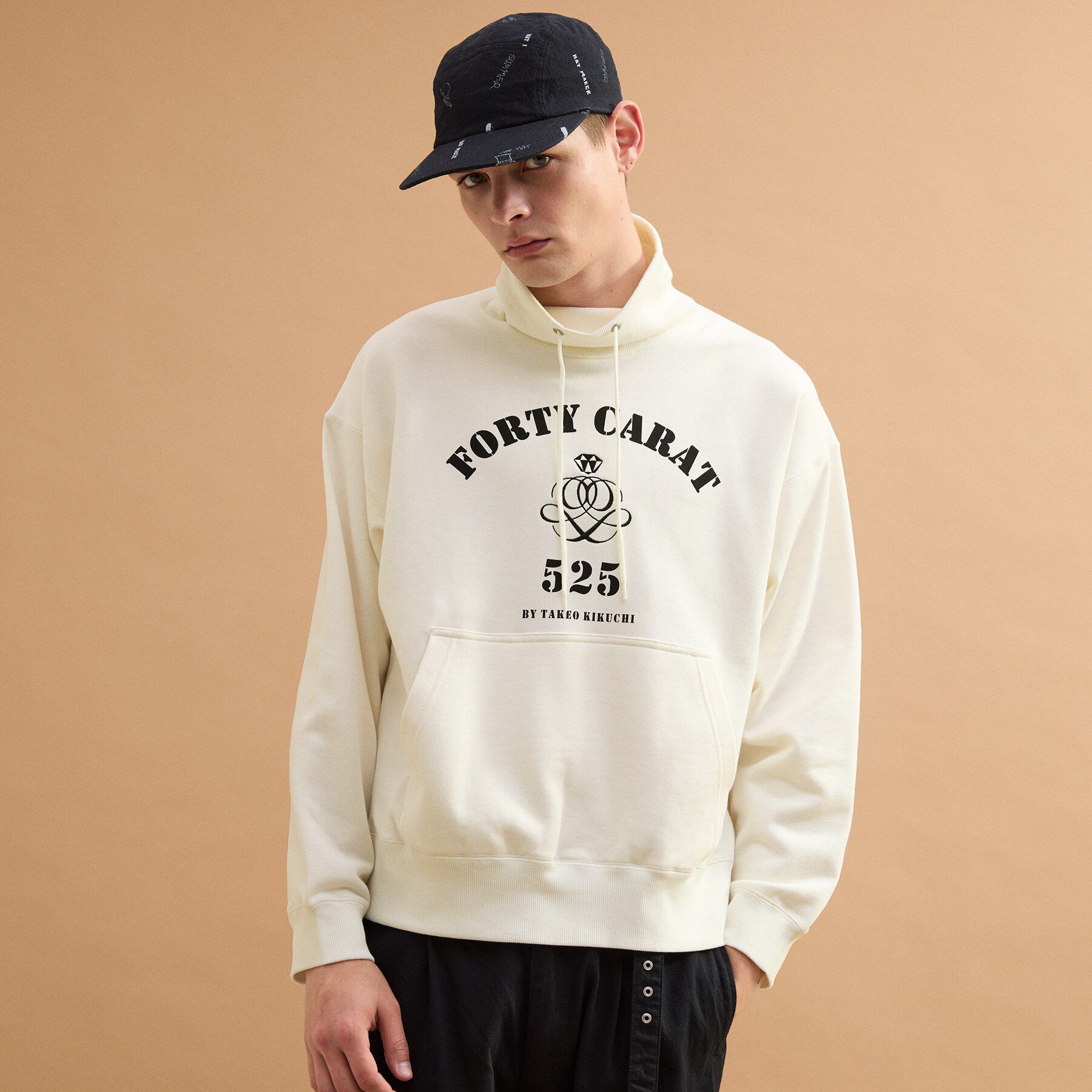 40CARATS&525「カレッジ風オフタートルジャージ」|パーカー|