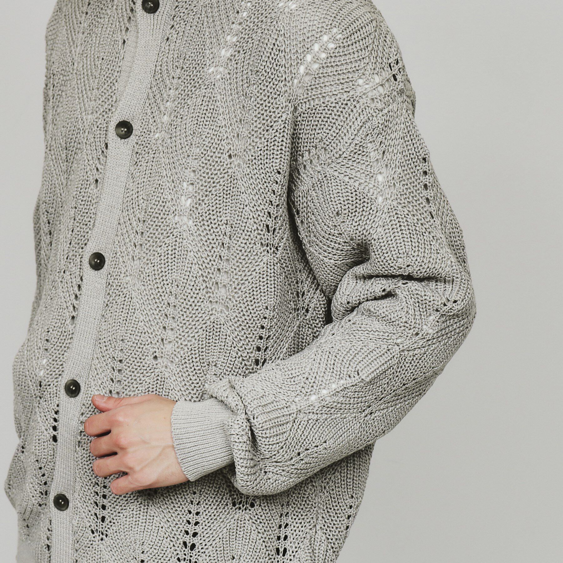 tk.TAKEO KIKUCHI「リーフジャカードニットシャツポロ」|カーディガン|