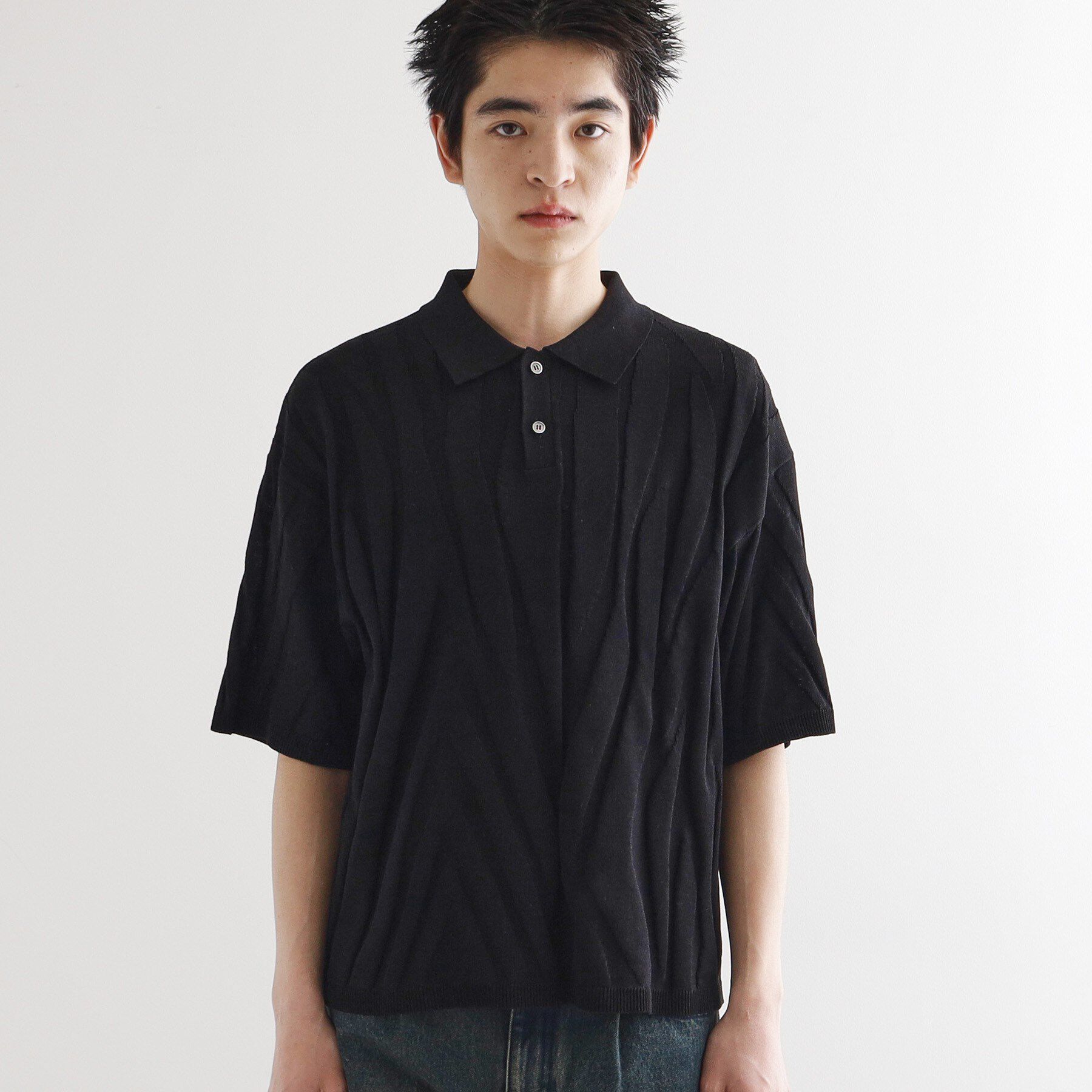 tk.TAKEO KIKUCHI「ジャカードニットポロ」|ニット・セーター|