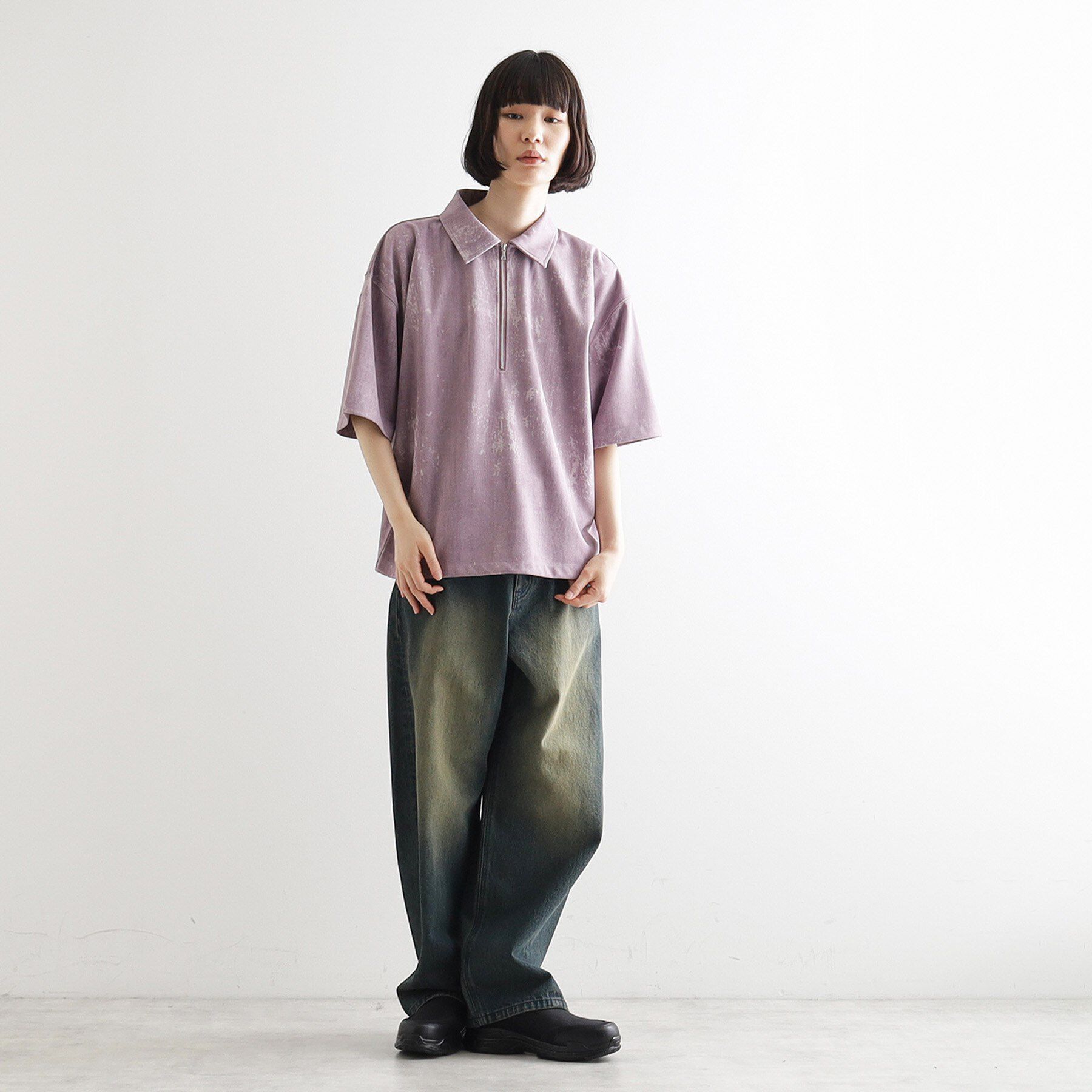 tk.TAKEO KIKUCHI「ヴィンテージライクハーフジップポロシャツ」|ポロシャツ|