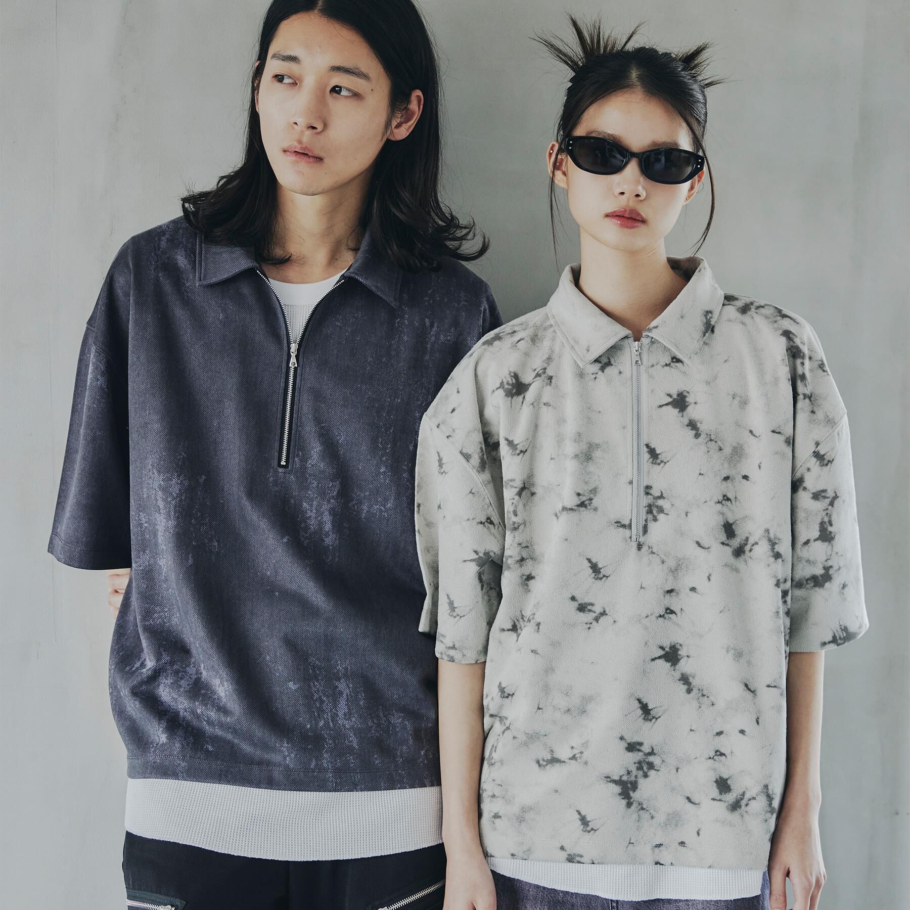 tk.TAKEO KIKUCHI「ヴィンテージライクハーフジップポロシャツ」|ポロシャツ|