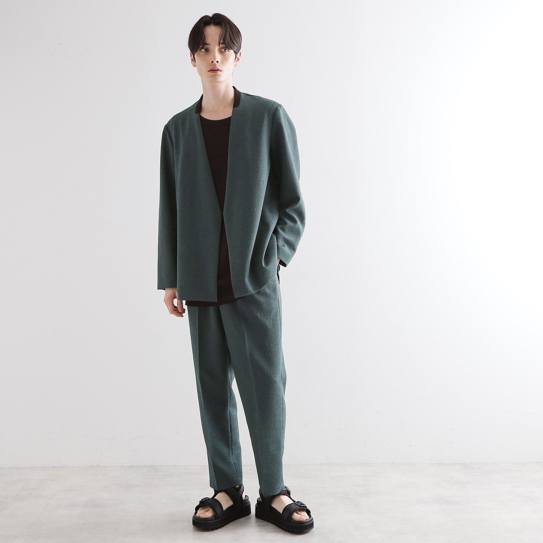 tk.TAKEO KIKUCHI「【セットアップ対応】テッククレープノーカラージャケット」|ノーカラージャケット|