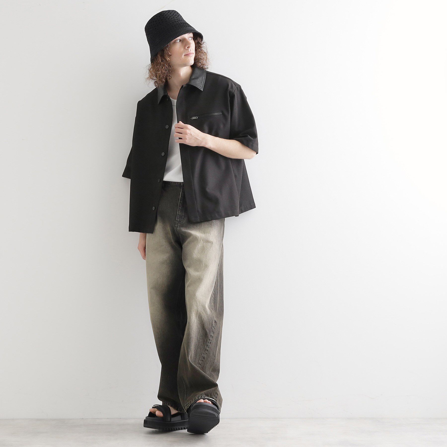 tk.TAKEO KIKUCHI「衿配色ワーカーシャツアウター」|シャツ・ブラウス|