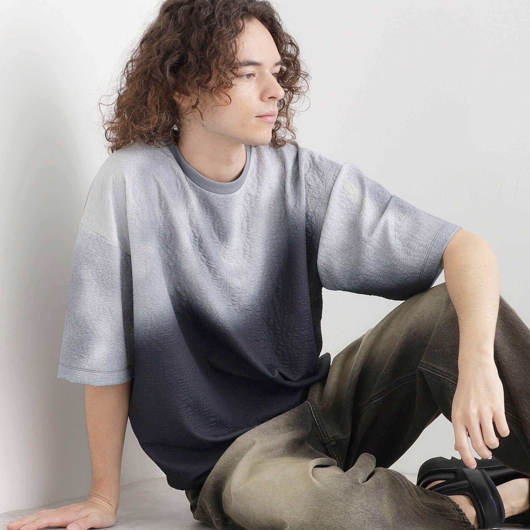 tk.TAKEO KIKUCHI「ブラーフクレジャカードカットソー」|Tシャツ・カットソー|ライトグレー(011