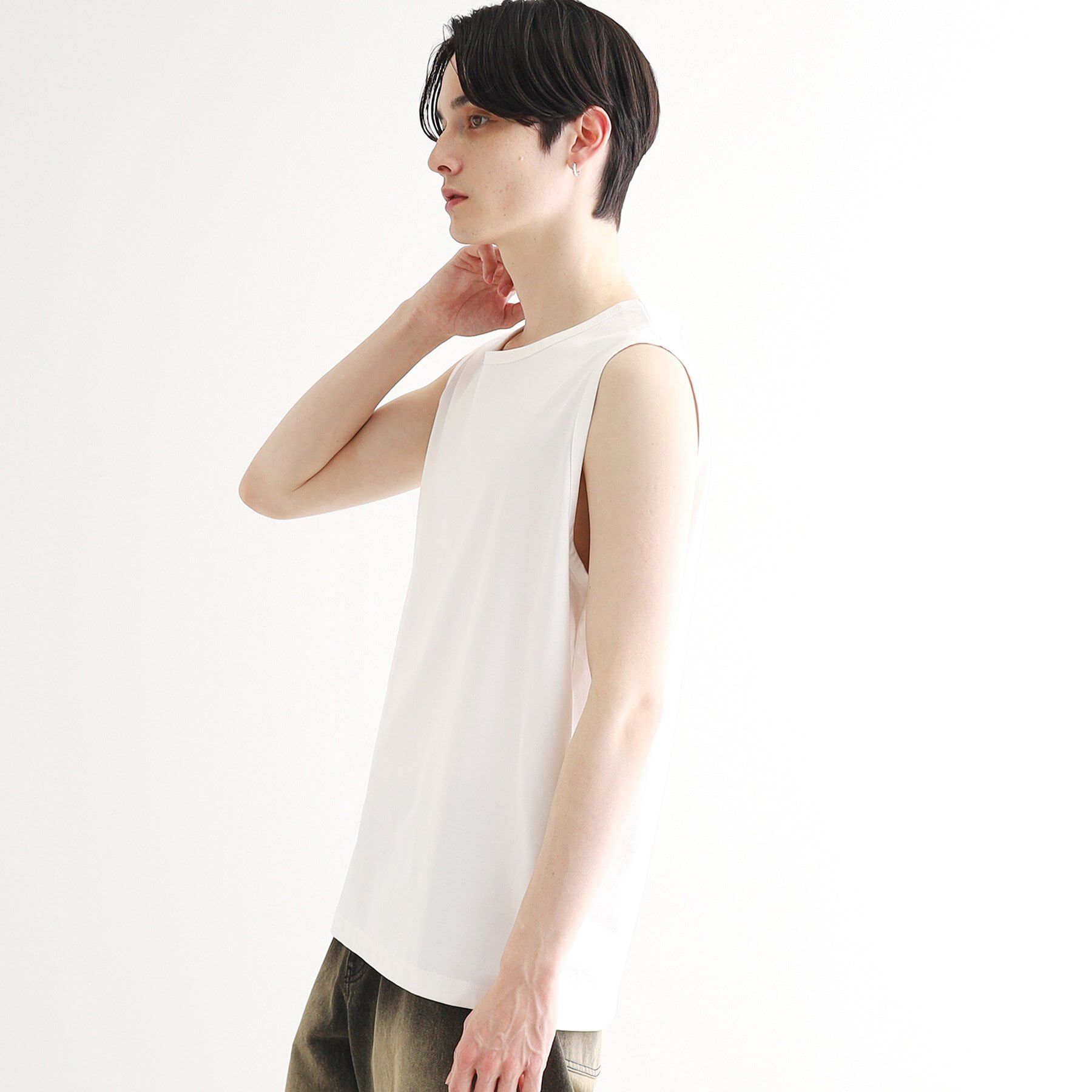 tk.TAKEO KIKUCHI「【接触冷感／UVカット／抗菌】フレンドリークールノースリーブカットソー」|Tシャツ・カットソー|