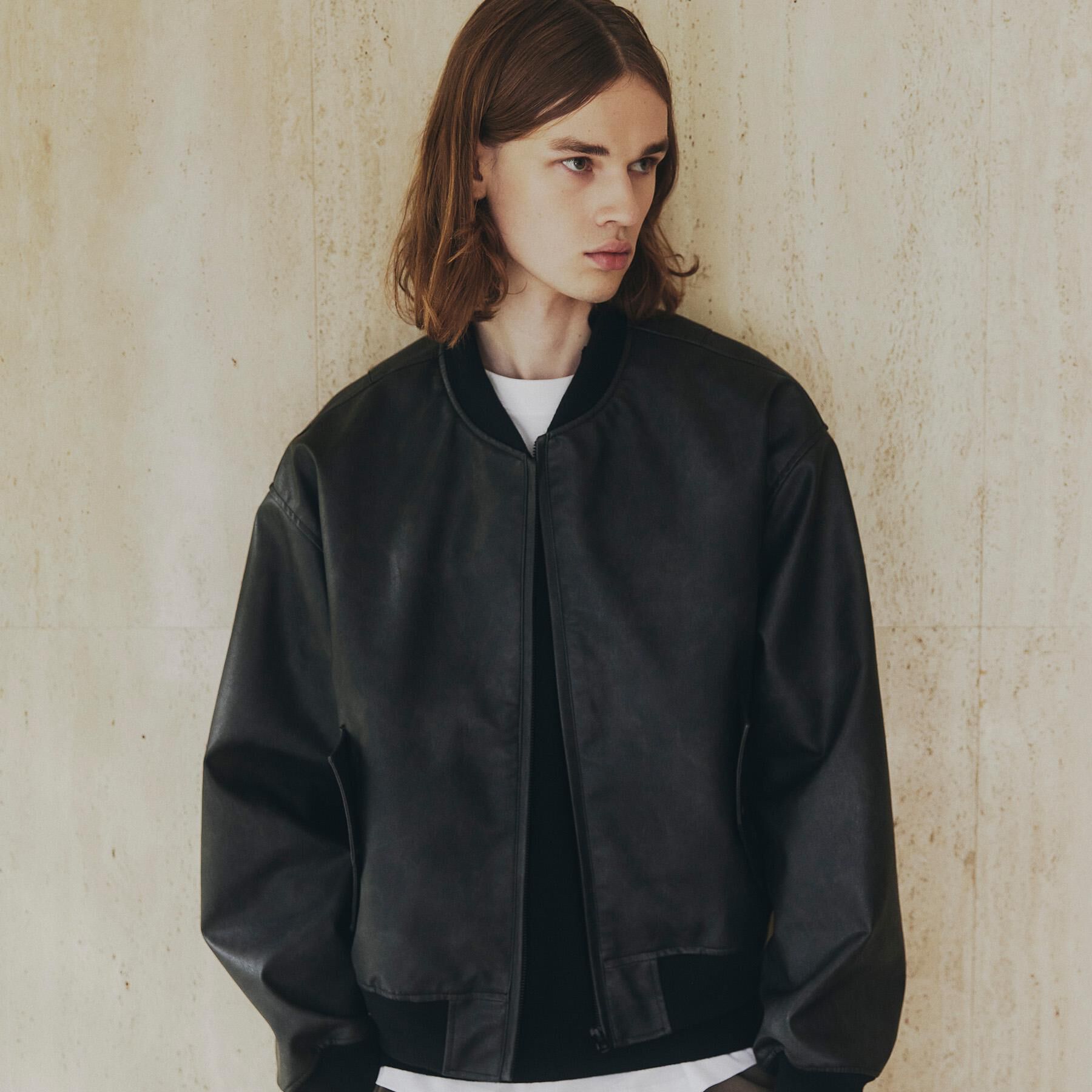 tk.TAKEO KIKUCHI「シンセティックレザー MA－1」|ブルゾン・スタジャン|