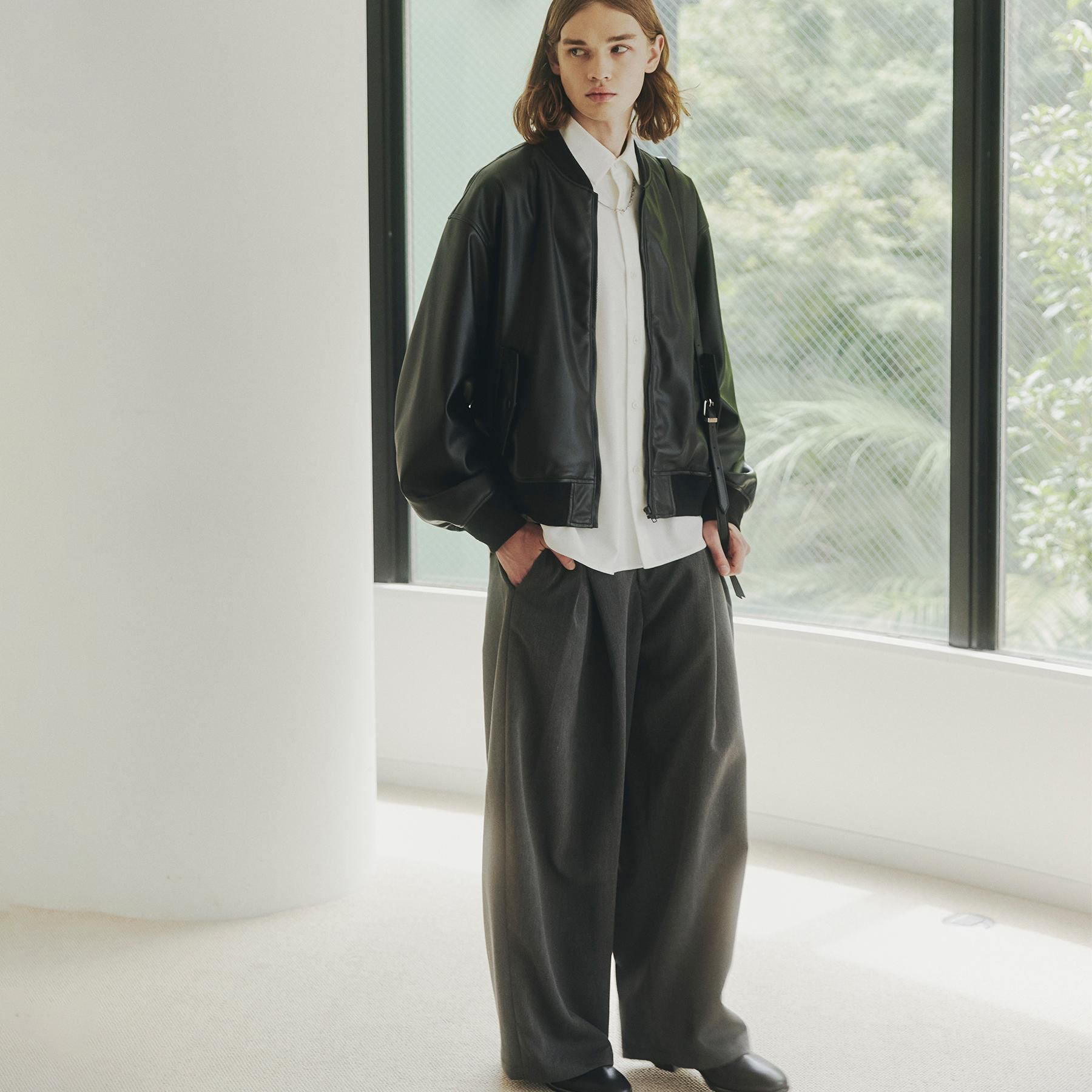 tk.TAKEO KIKUCHI「シンセティックレザー MA－1」|ブルゾン・スタジャン|