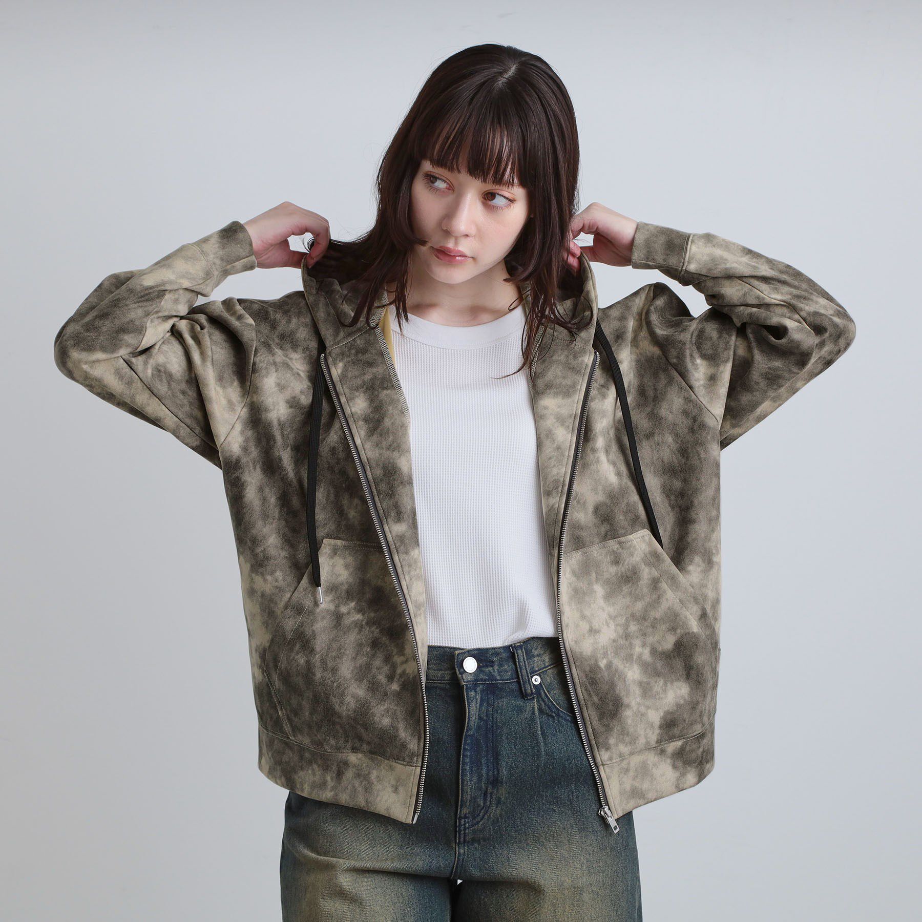 tk.TAKEO KIKUCHI「ヴィンテージライクプリント ジップパーカー」|パーカー|