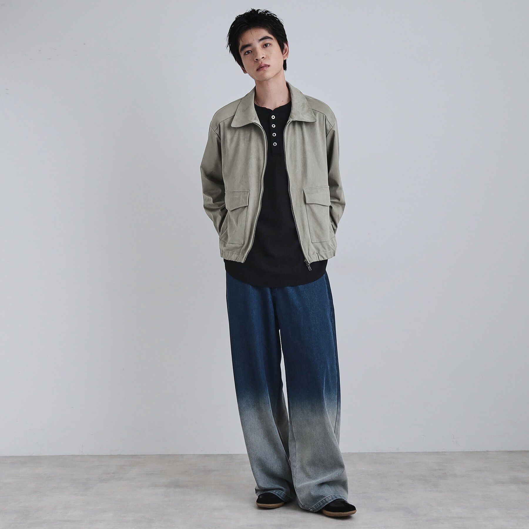 tk.TAKEO KIKUCHI「フェイクスエードシャツアウター」|ブルゾン・スタジャン|