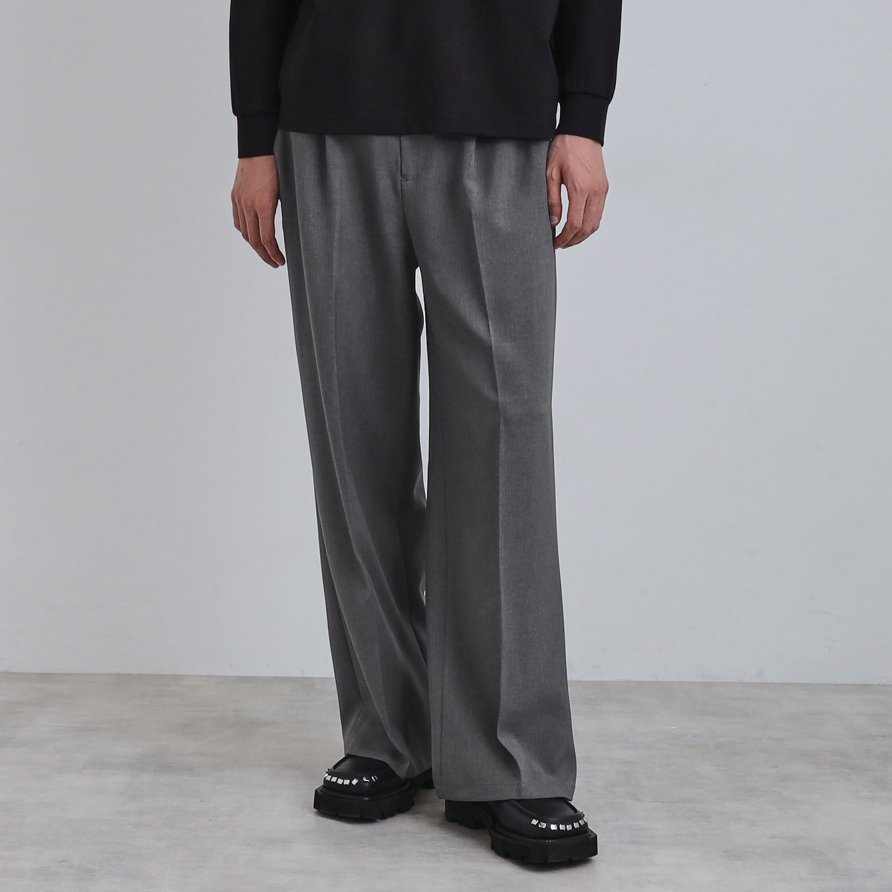 tk.TAKEO KIKUCHI「ワイドストレートパンツ」|その他|チャコールグレー(0