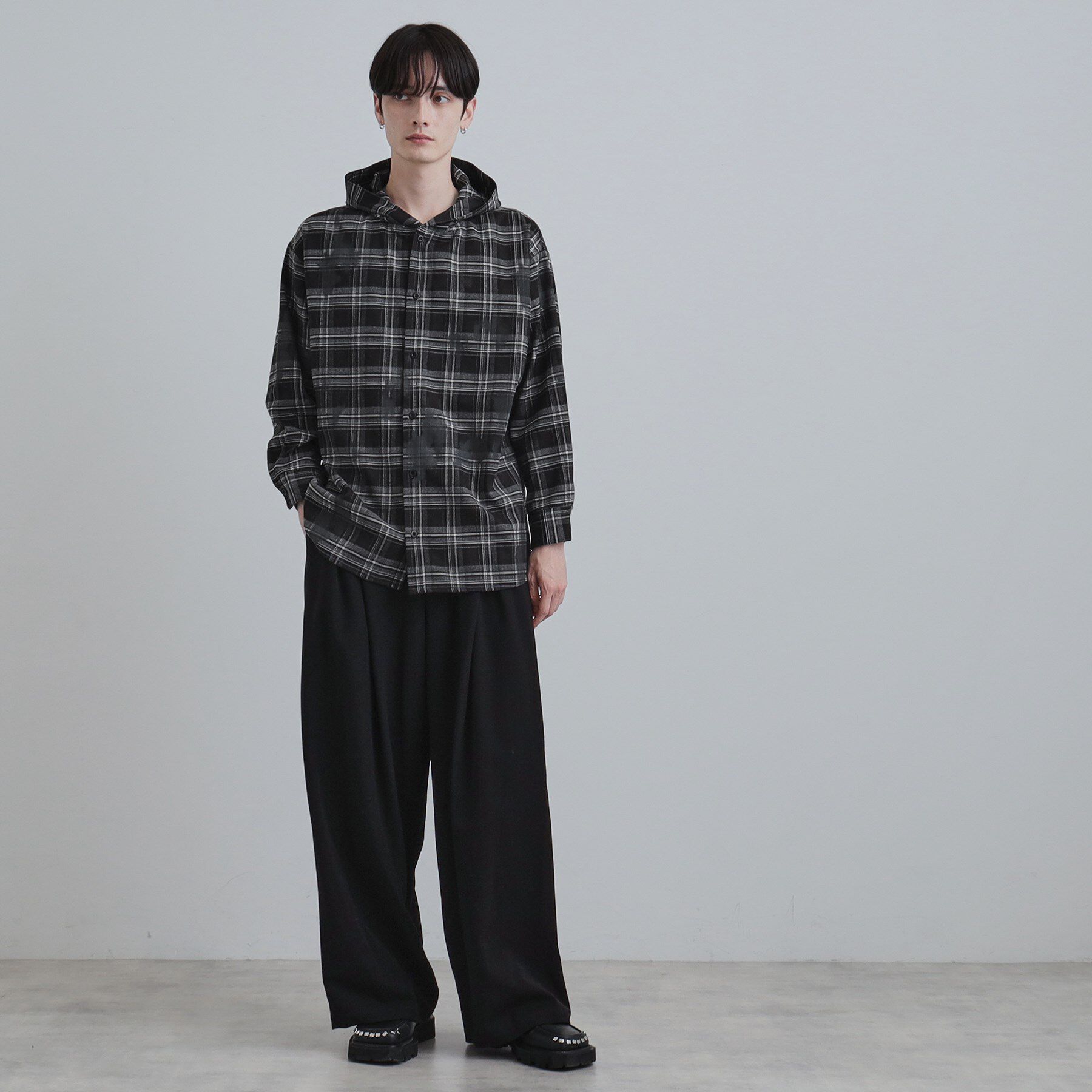 tk.TAKEO KIKUCHI「ヴィンテージフードチェックシャツ」|シャツ・ブラウス|