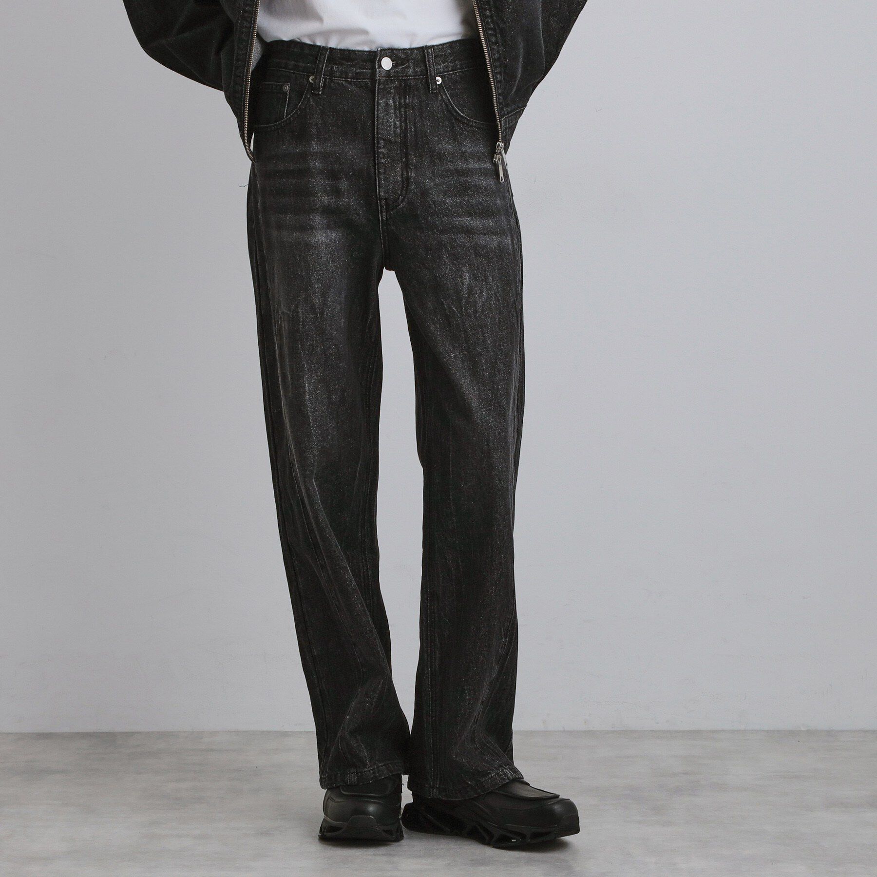 tk.TAKEO KIKUCHI「ストレートレッグデニム」|デニム|ブラック(019)