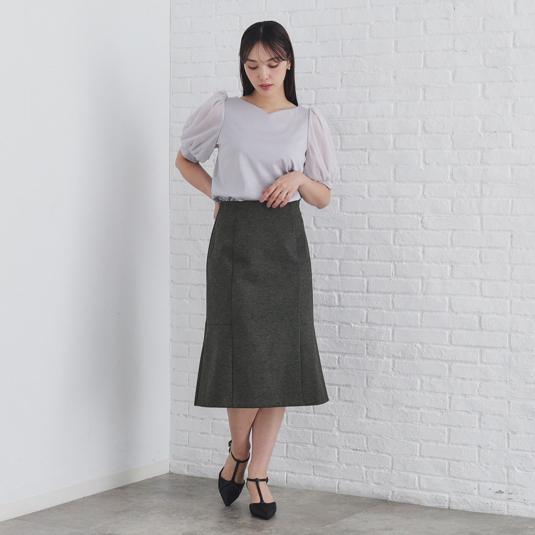 index「《5色展開/S-LLサイズ》ストレッチマーメイドスカート/セットアップ対応【洗濯機洗い可/イージーケ」|スカート|