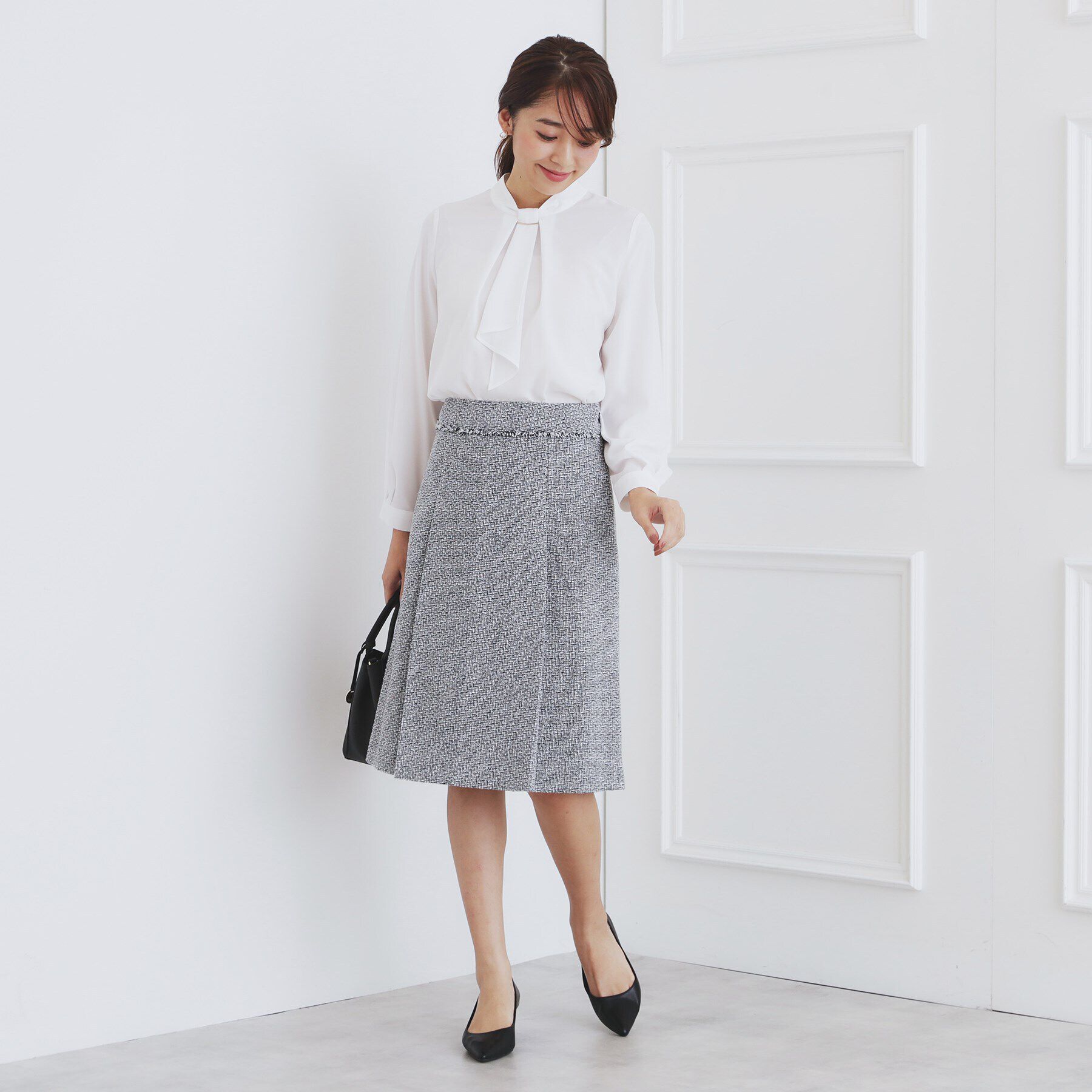 index「《XS-LLsize》通勤・セレモニー対応/ボウタイブラウス/取り外しパーツ付き 【洗濯機洗い可/防」|シャツ・ブラウス|