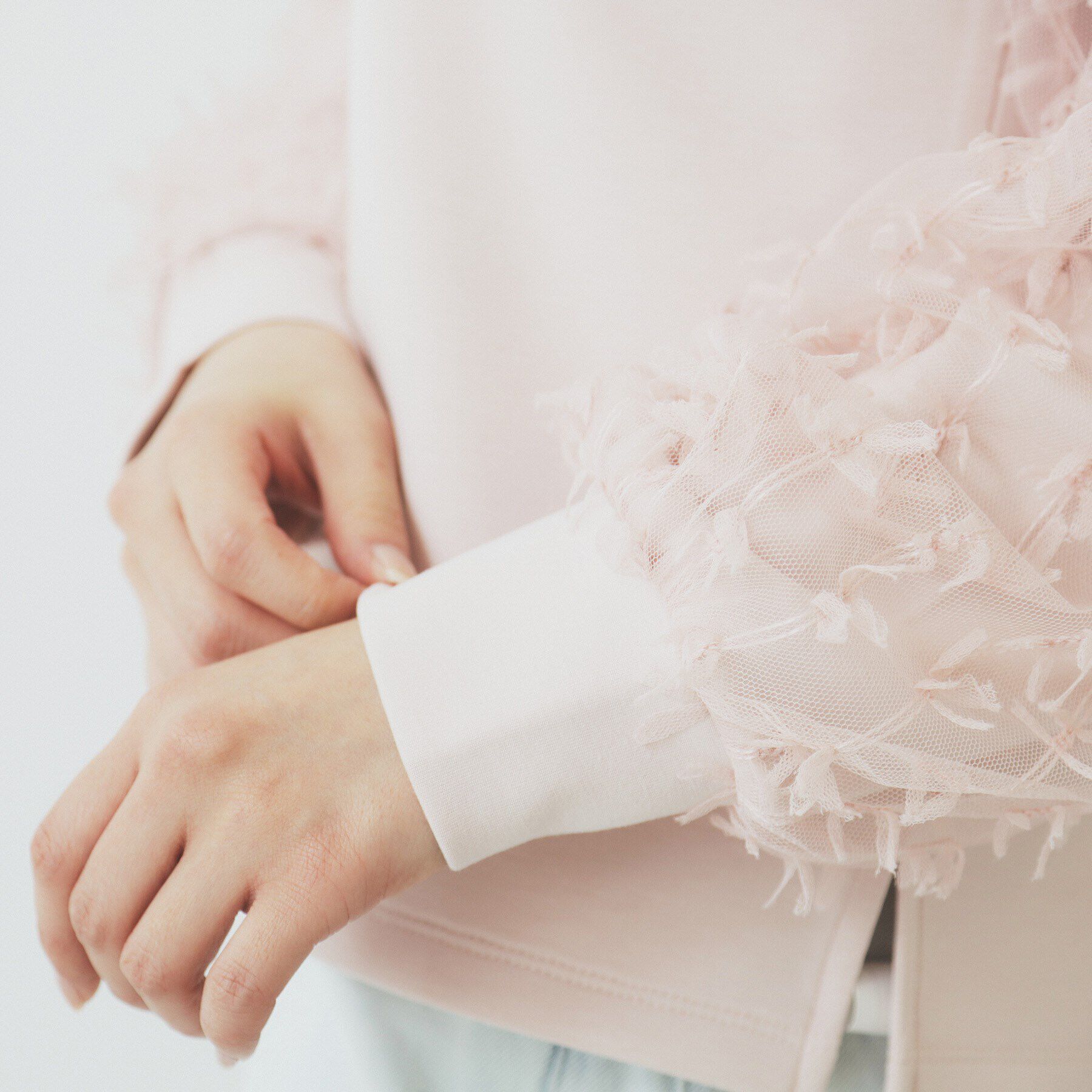 index「《美人百花掲載》リボンチュールトップス【洗濯機洗い可】」|Tシャツ・カットソー|