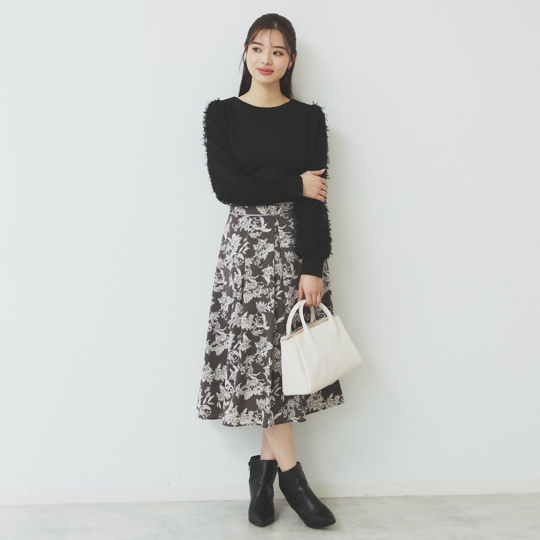 index「《美人百花掲載》リボンチュールトップス【洗濯機洗い可】」|Tシャツ・カットソー|