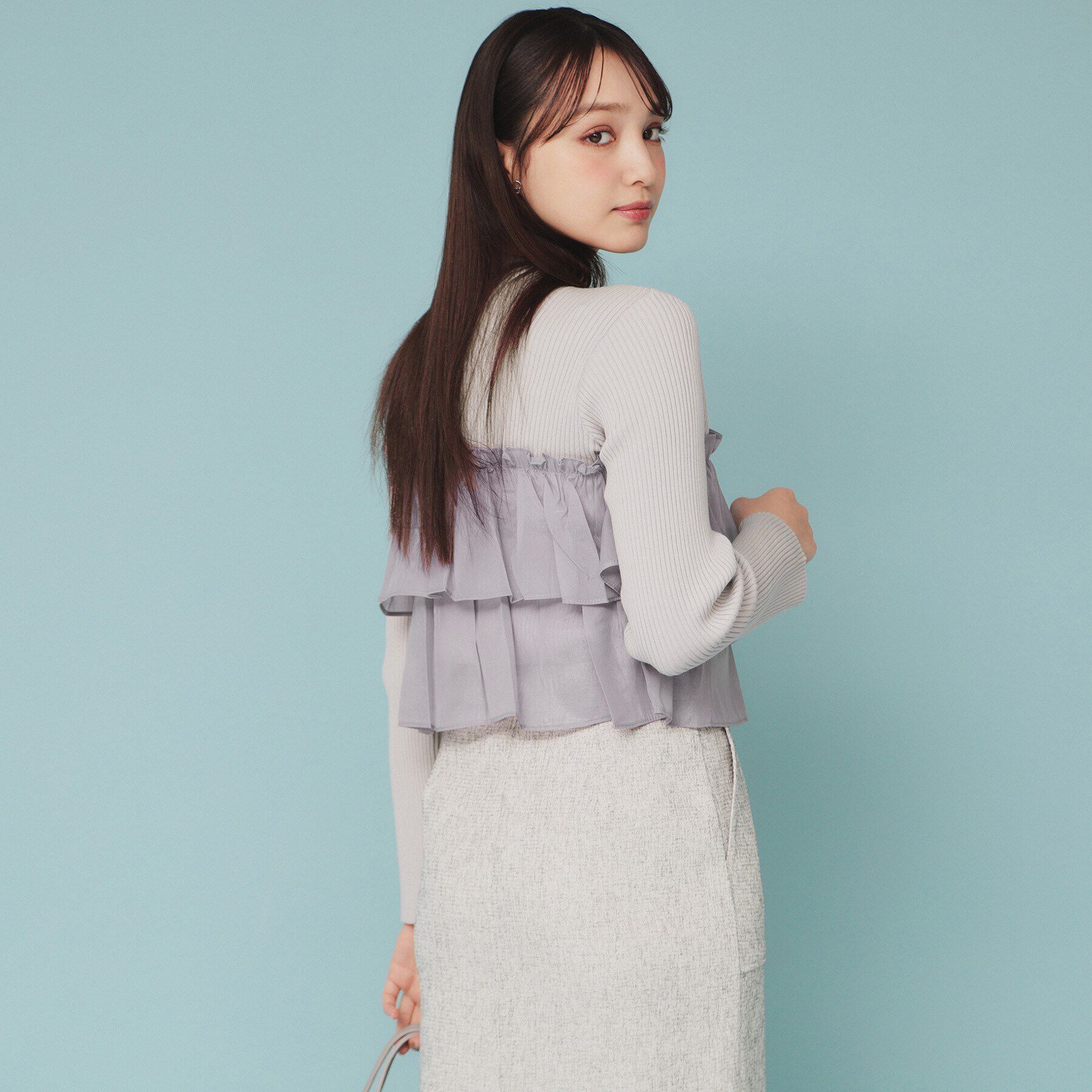 index「《5color》ティアードフリルリブニット【洗濯機洗い可】」|ニット・セーター|