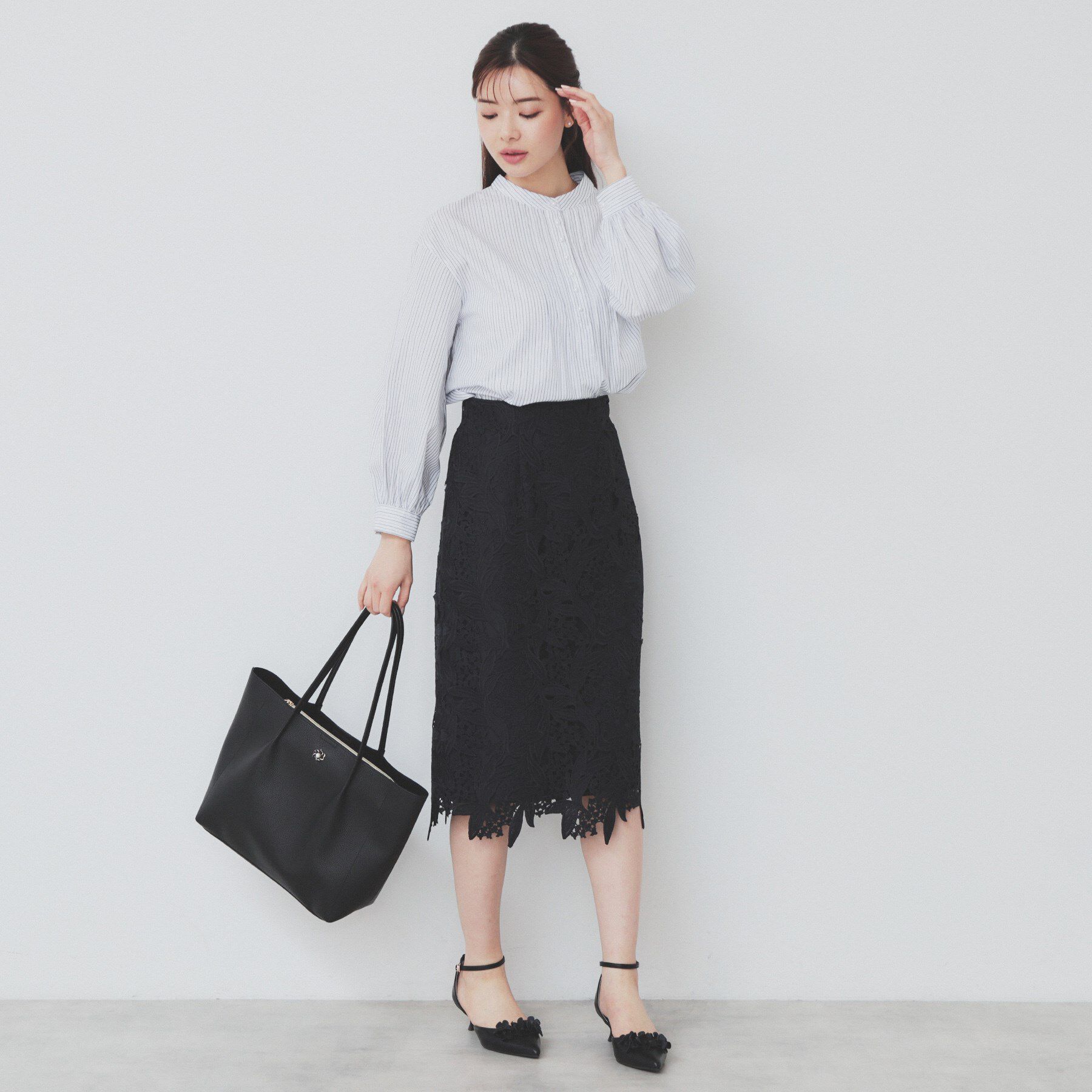 index「《6color》ラメラインバンドカラーシャツ【洗濯機洗い可/イージーアイロン/防シワ】」|シャツ・ブラウス|