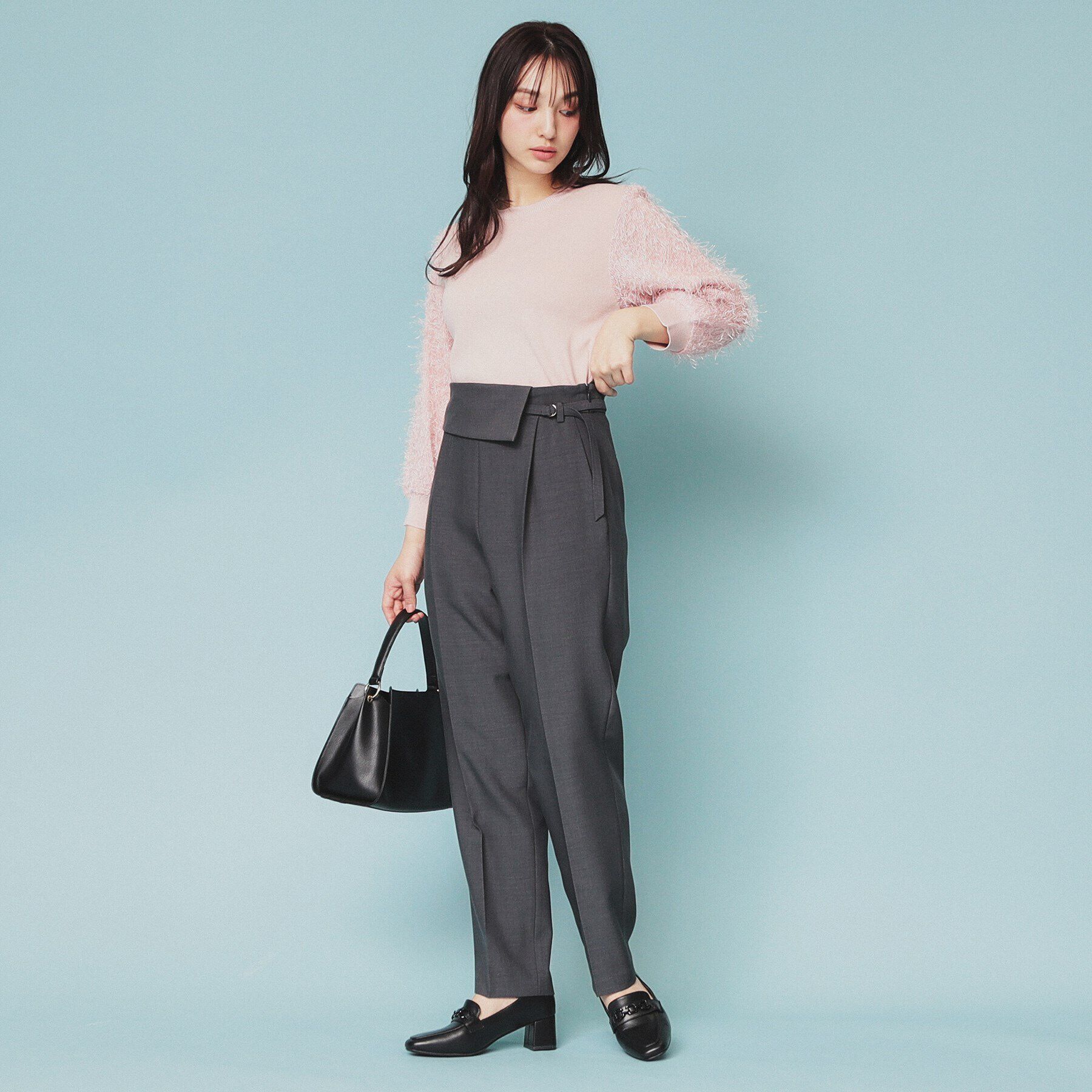 index「ウエスト折り返しテーパードパンツ【洗濯機洗い可/防シワ】」|その他|