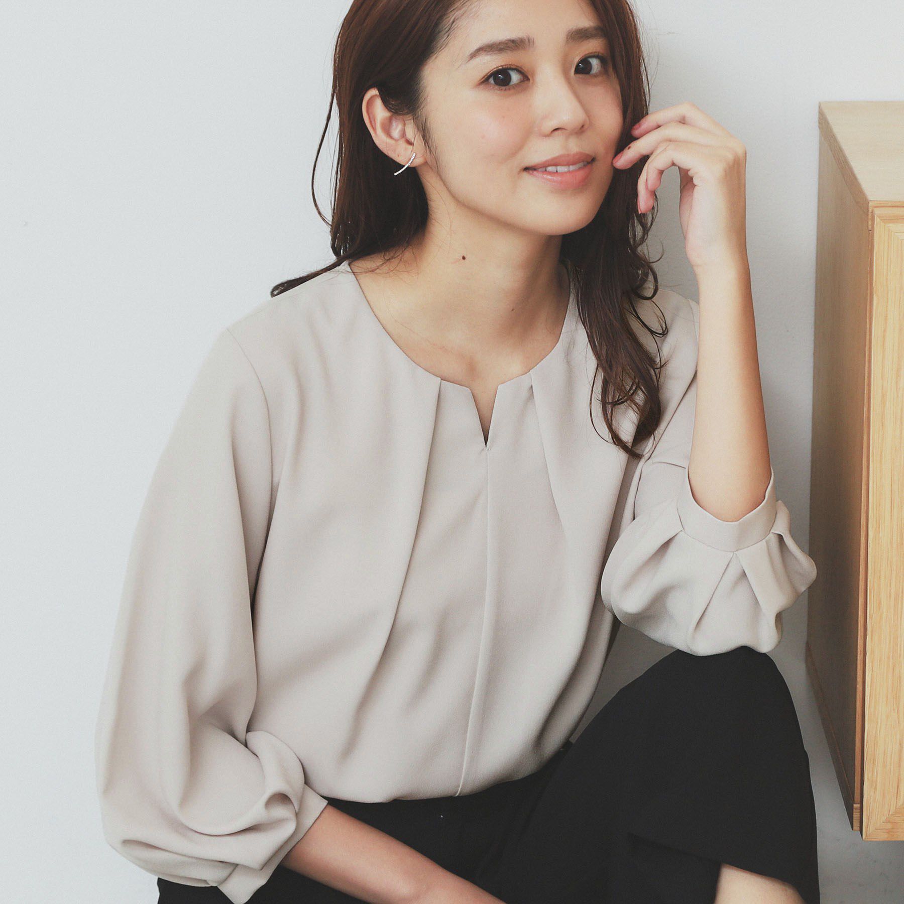 index「2WAYキーネックタックブラウス【洗濯機洗い可/防シワ】」|シャツ・ブラウス|