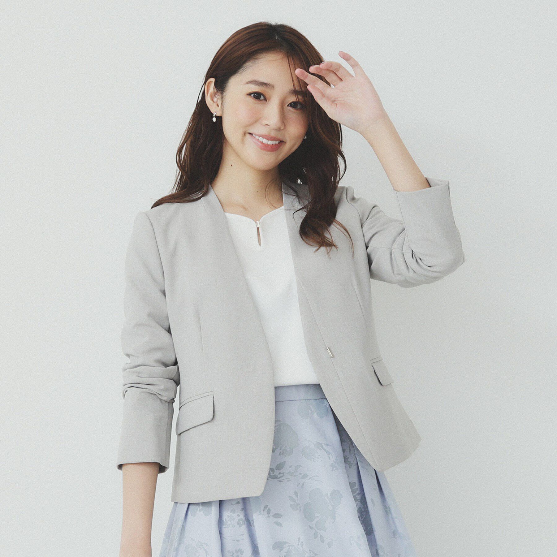 index「ストレッチノーカラージャケット/セットアップ対応可【洗える/イージーアイロン/抗ピル】」|ノーカラージャケット|