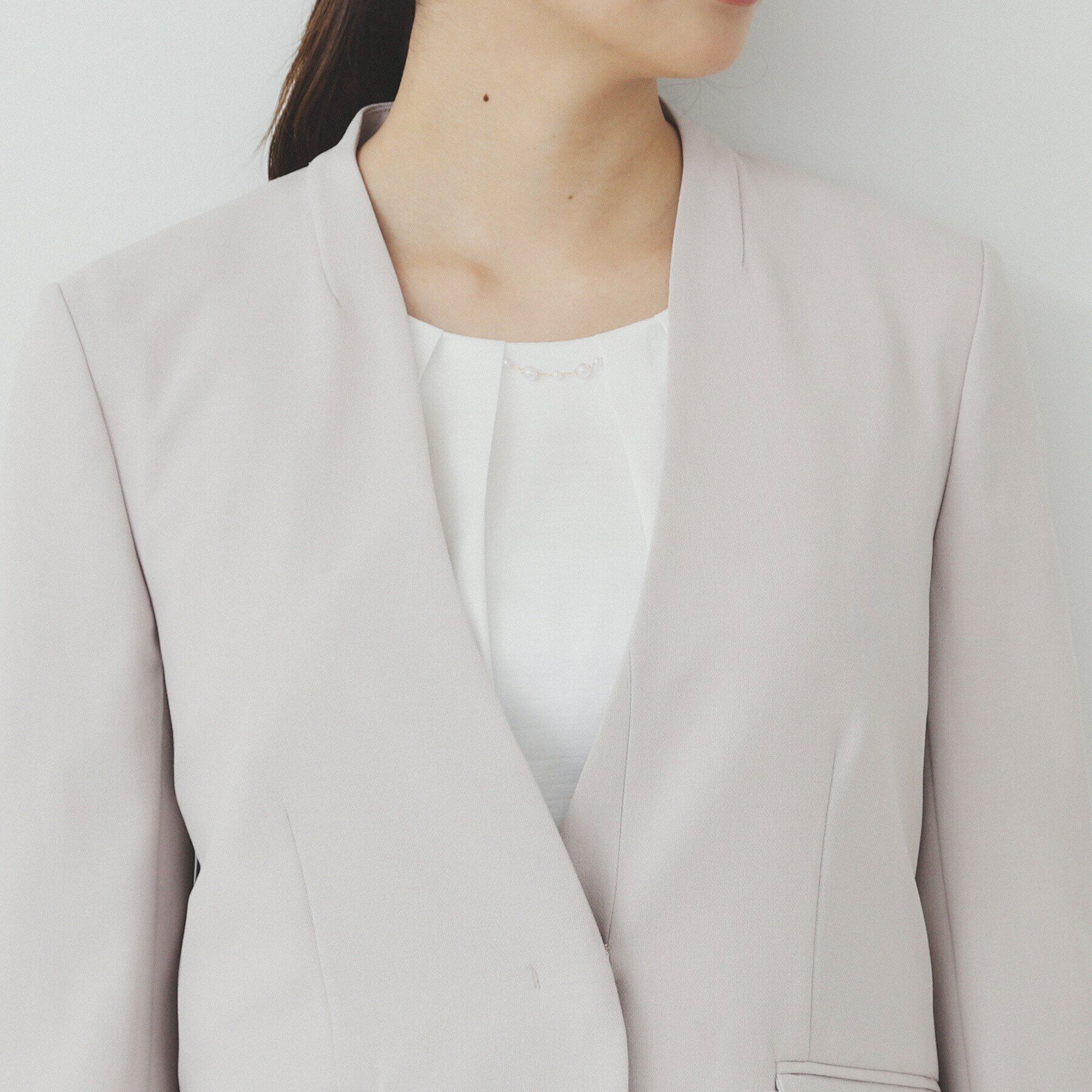 index「ストレッチノーカラージャケット/セットアップ対応可【洗える/イージーアイロン/抗ピル】」|ノーカラージャケット|