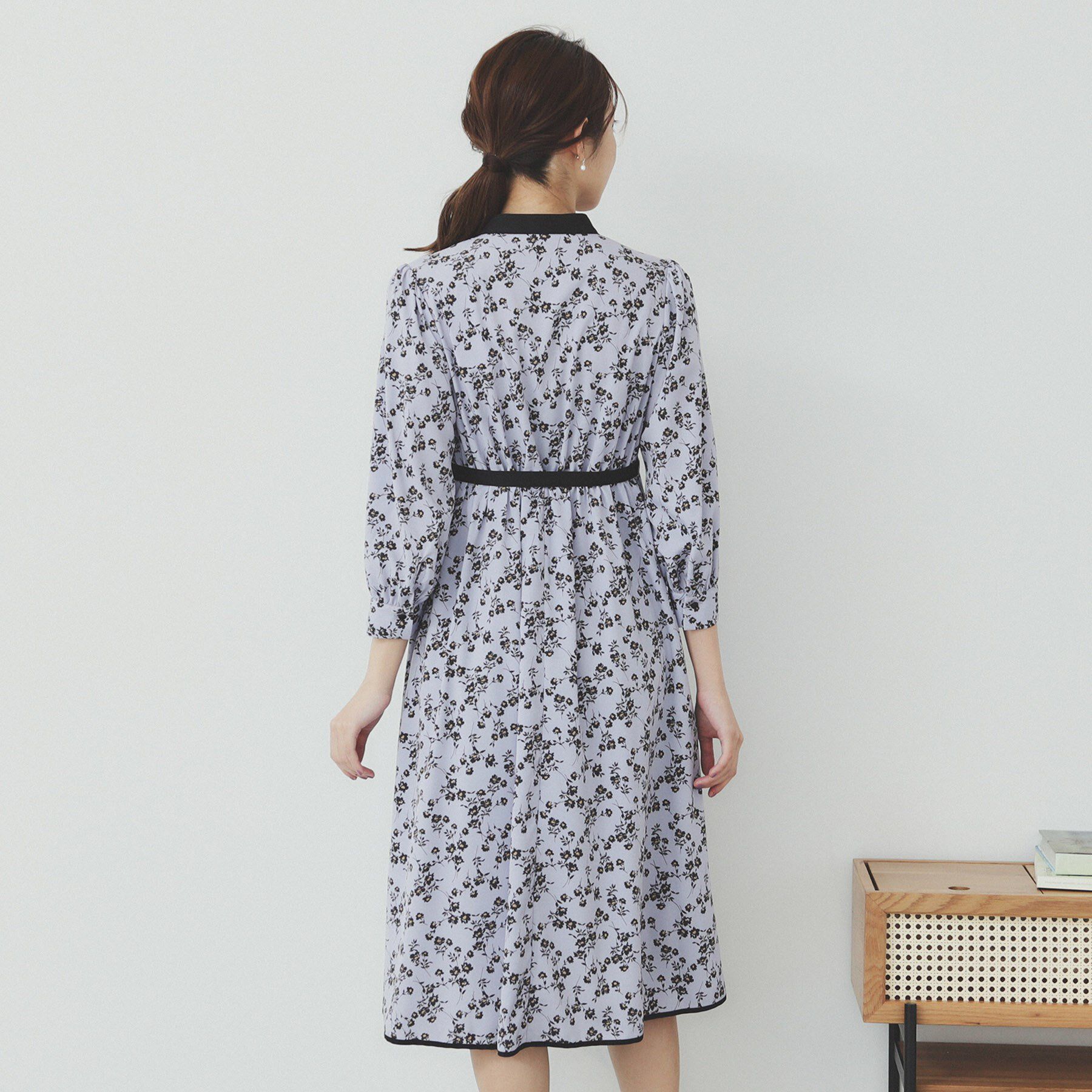 index「ミニフラワープリント バイカラーワンピース【洗濯機洗い可/イージーアイロン/防シワ】」|ワンピース|