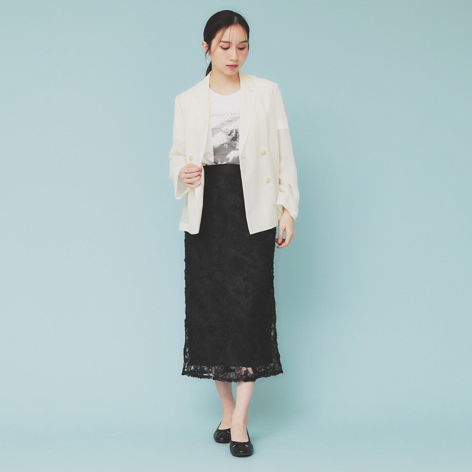 index「3Dレースタイトスカート【洗濯機洗い可】」|スカート|