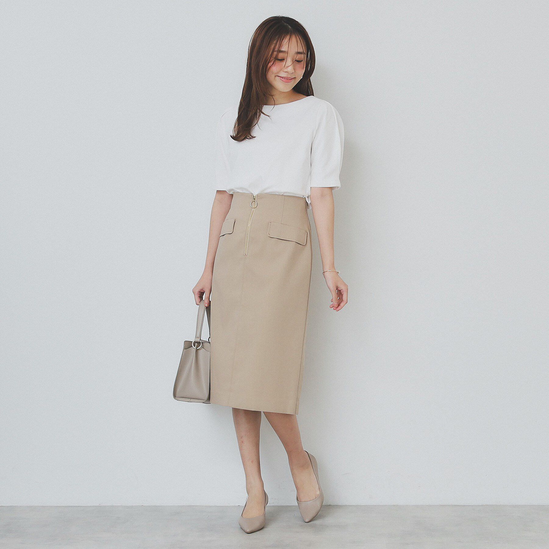 index「《10色展開/XS-LLサイズ》コットンスムースタックスリーブトップス【UV/接触冷感/洗濯機洗い可」|Tシャツ・カットソー|