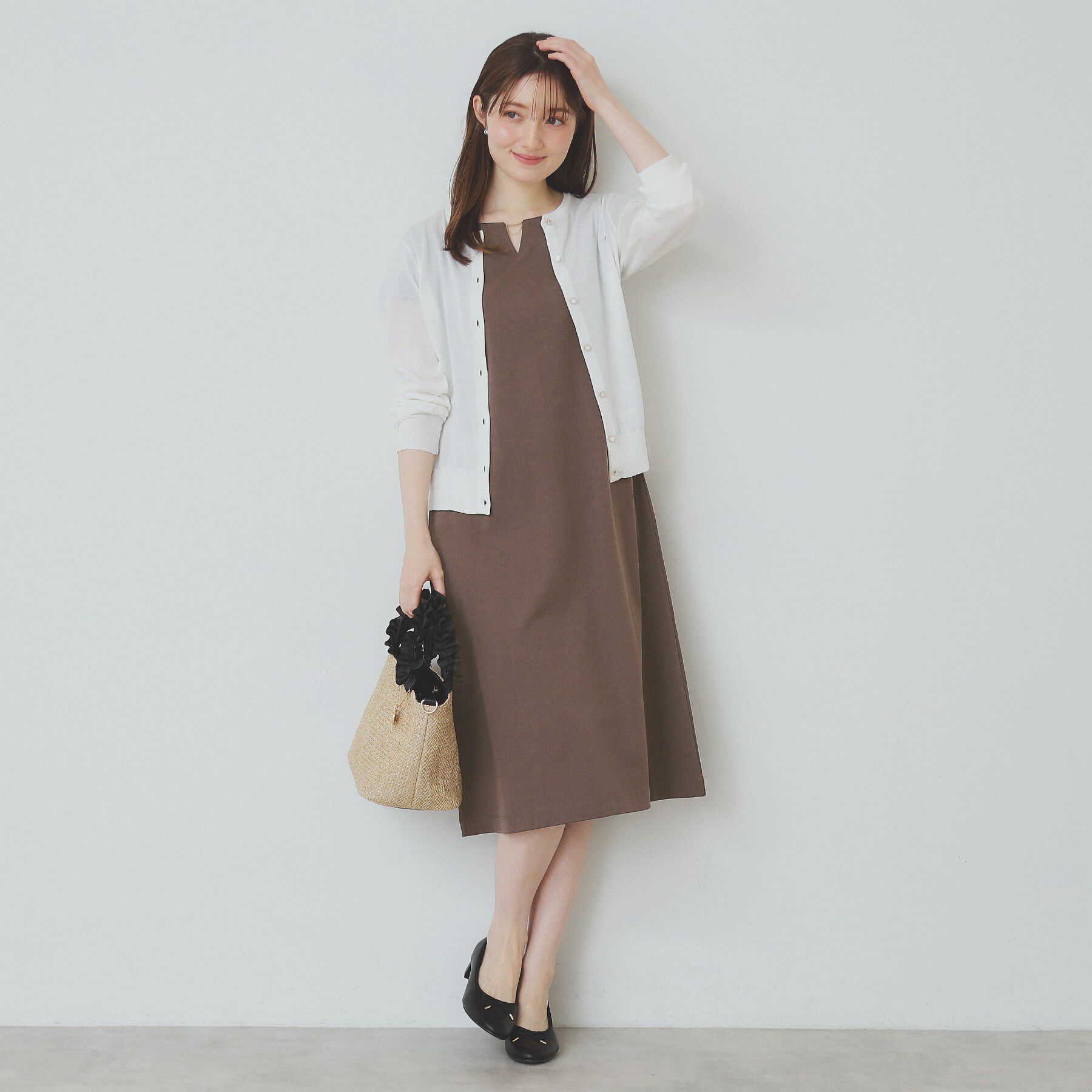 index「《5色展開/XS-3Lサイズ》Iラインシルエットワンピース【UV/接触冷感/洗濯機洗い可】」|ワンピース|