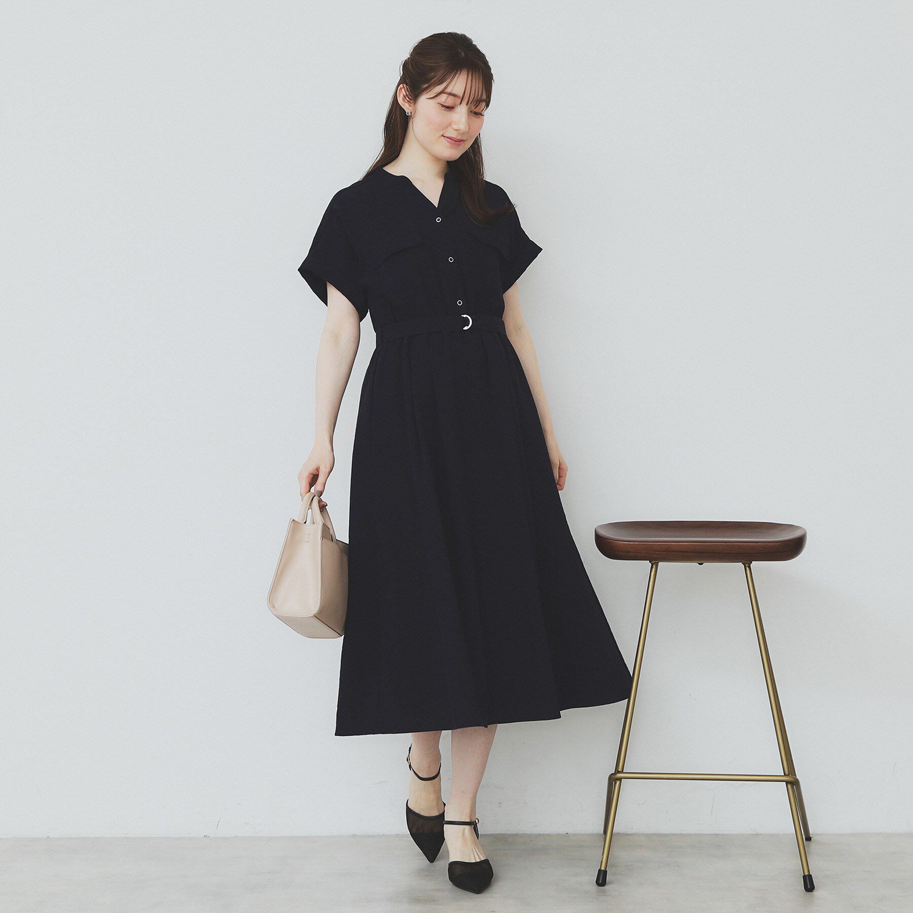 index「《7色展開/XS-LLサイズ》ダブルポケットスキッパーシャツワンピース【吸水速乾/防シワ/イージーア」|ワンピース|