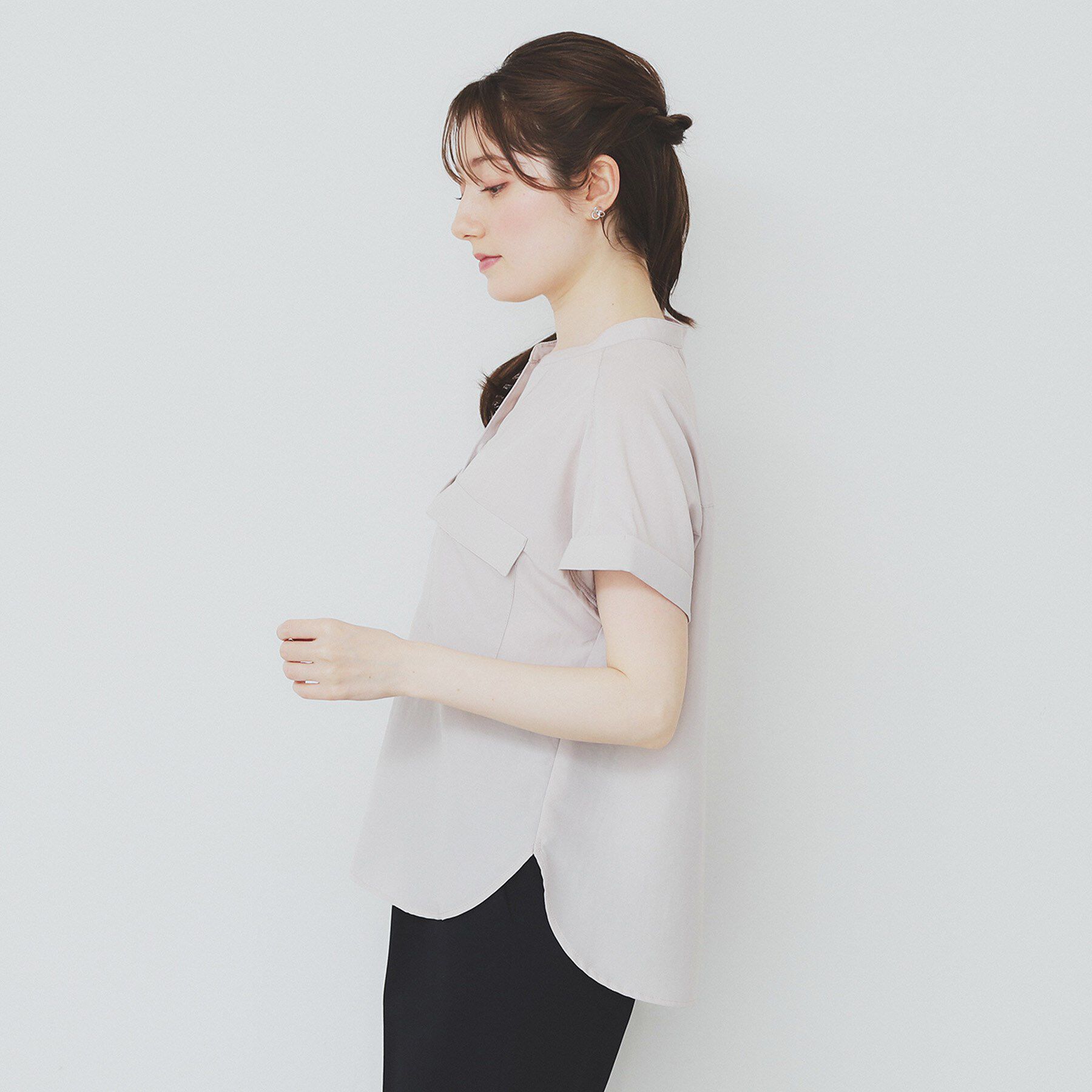 index「ダブルポケットスキッパーブラウス【洗濯機洗い可/イージーアイロン】」|シャツ・ブラウス|