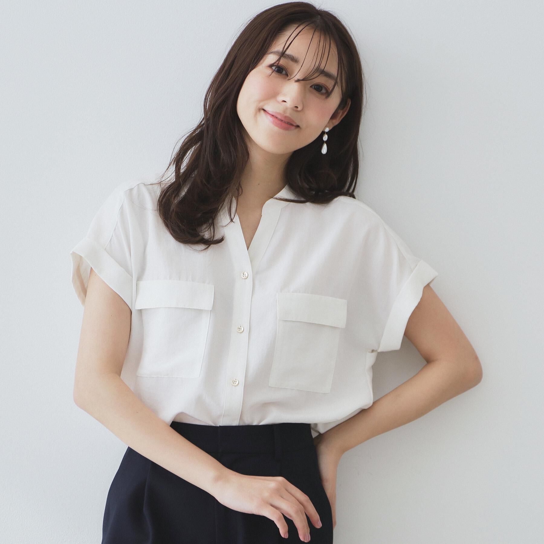 index「ダブルポケットスキッパーブラウス【洗濯機洗い可/イージーアイロン】」|シャツ・ブラウス|