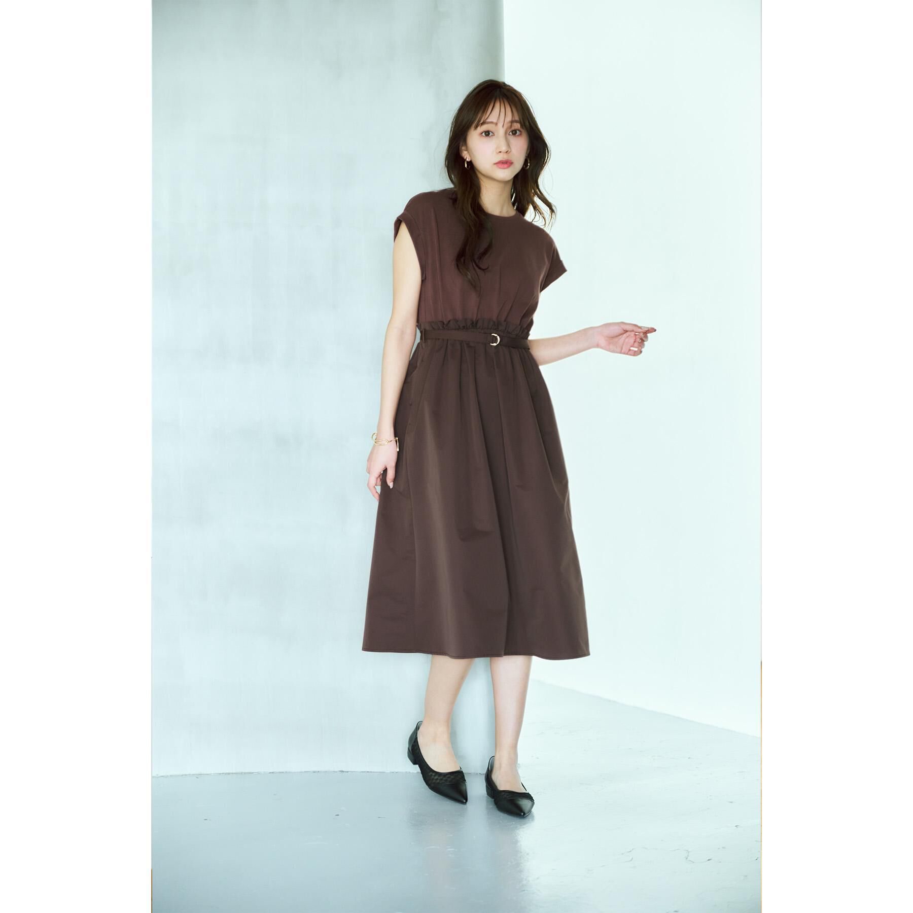 index「ドッキングフレアワンピース【洗濯機洗い可】」|ワンピース|