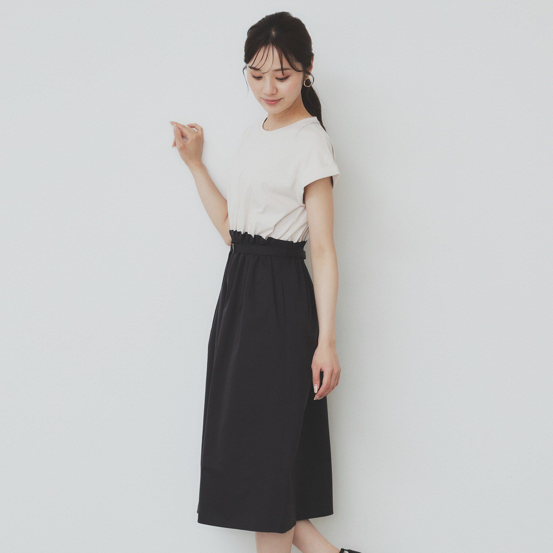 index「ドッキングフレアワンピース【洗濯機洗い可】」|ワンピース|