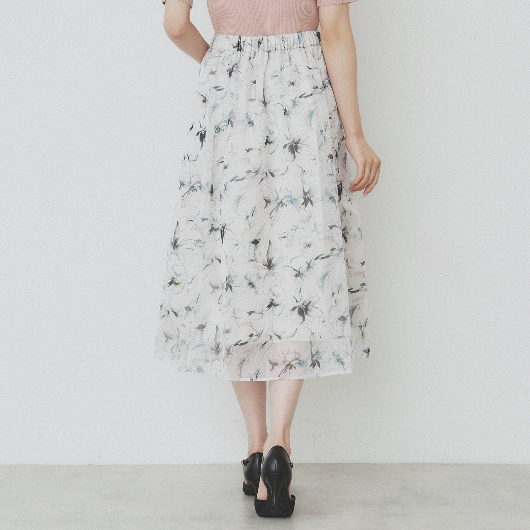 index「シアーフラワーフレアスカート【洗濯機洗い可】」|スカート|