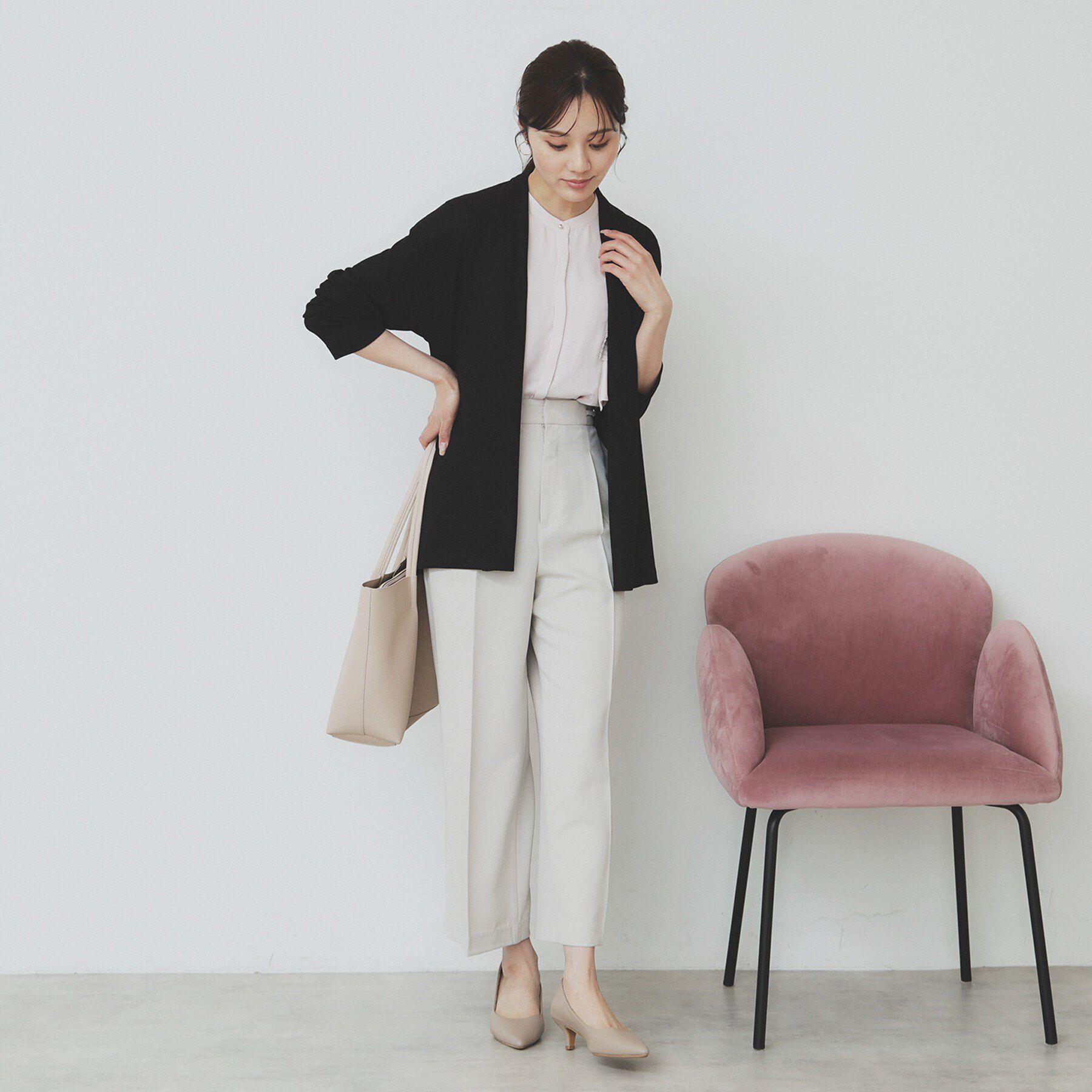 index「プリーツフリルバンドカラーブラウス【洗濯機洗い可/イージーアイロン】」|シャツ・ブラウス|