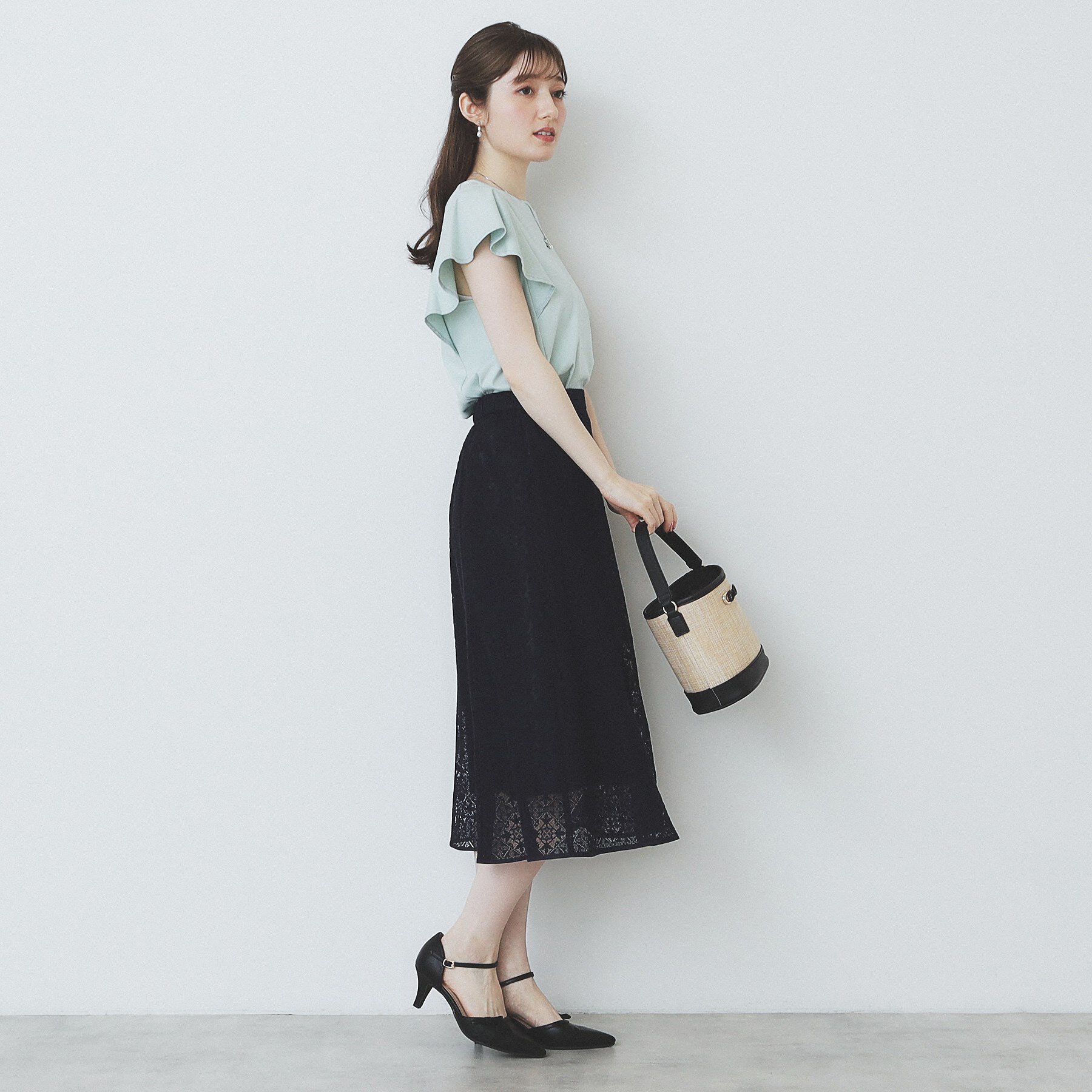 index「ジオメレースフレアスカート/セットアップ対応【洗濯機洗い可】」|スカート|