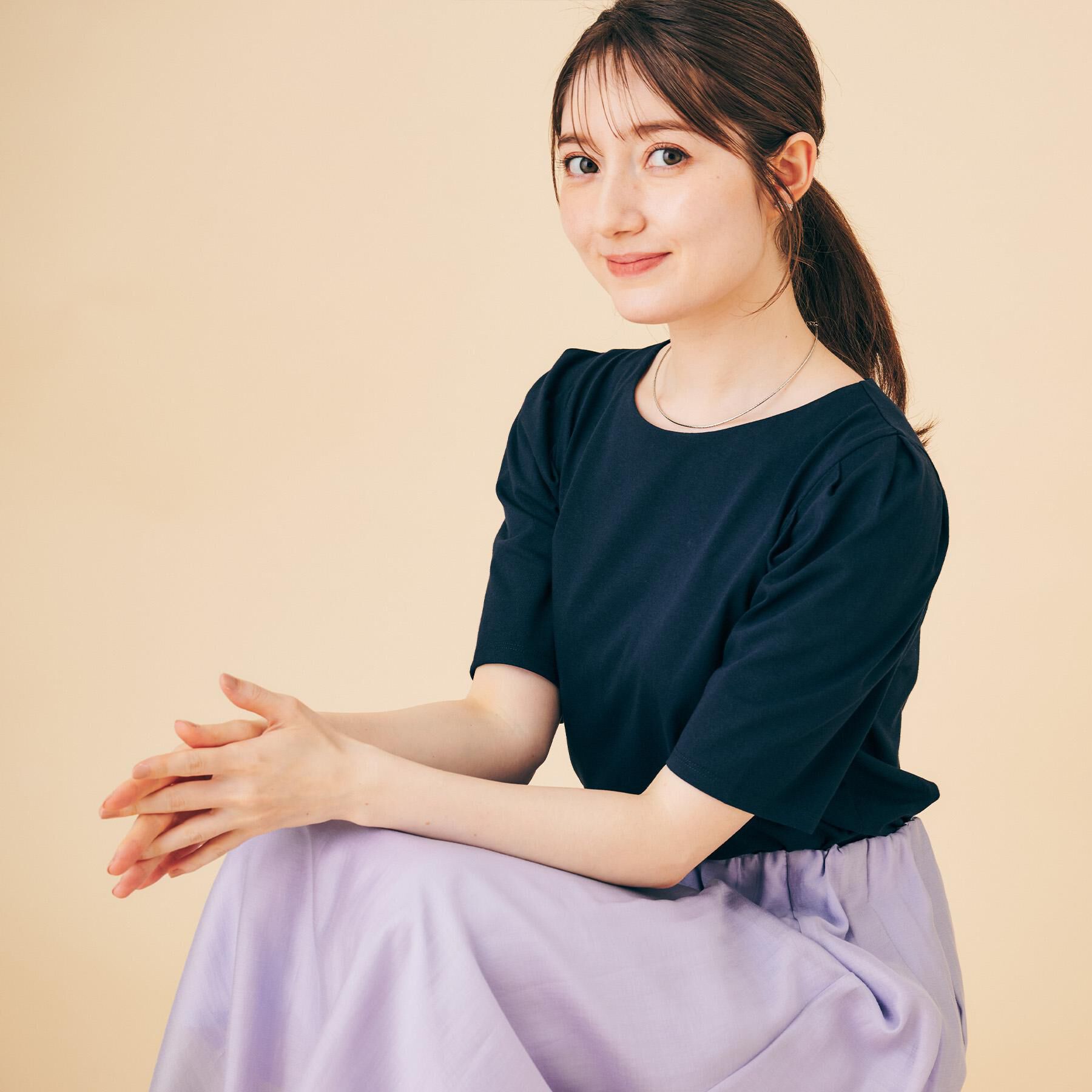 index「《7色展開/XS-LLサイズ》多機能タックスリーブトップス【汗ジミ防止/吸水速乾/接触冷感/UVケア」|Tシャツ・カットソー|