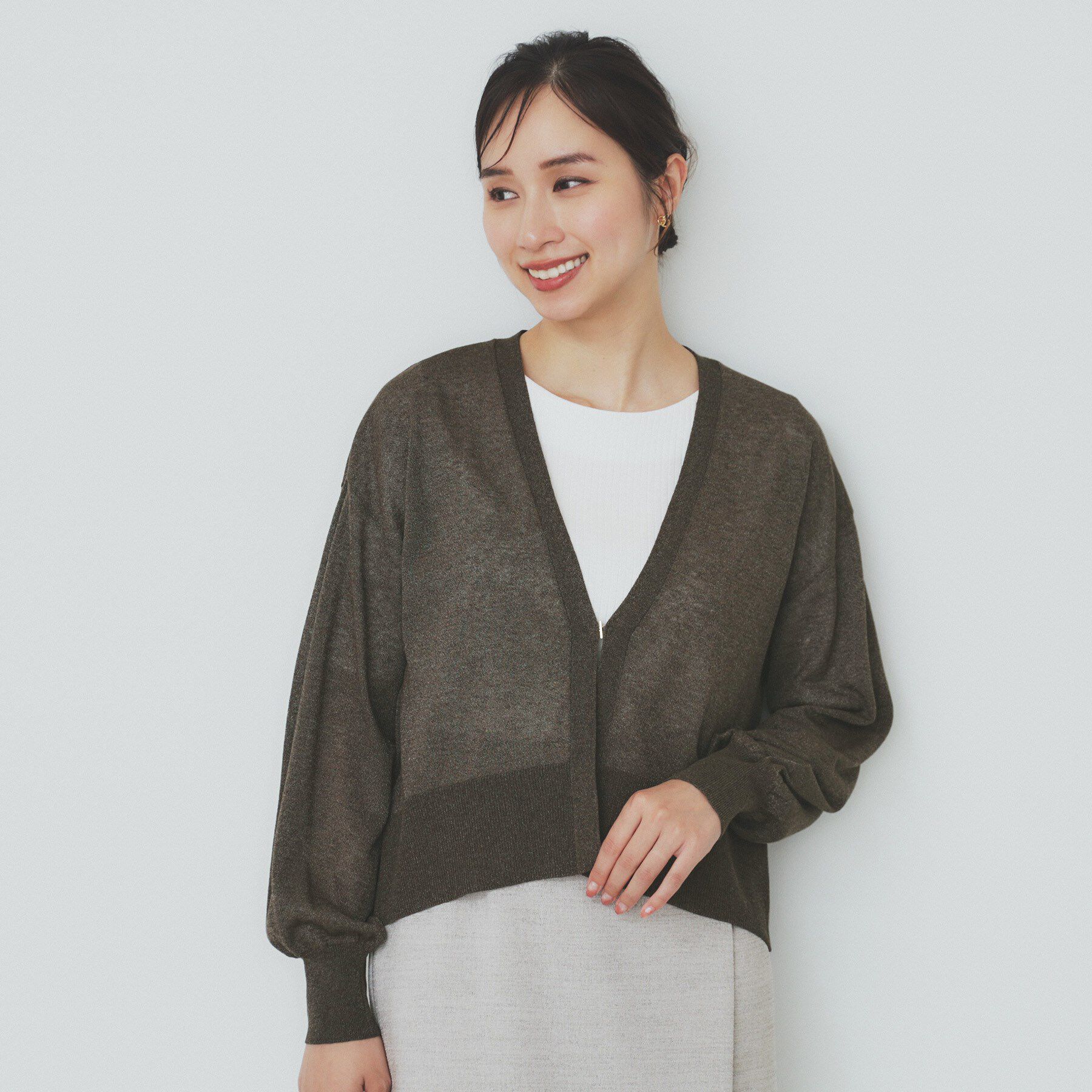 index「《5色展開》コンパクトショートカーディガン【洗濯機洗い可】」|カーディガン|