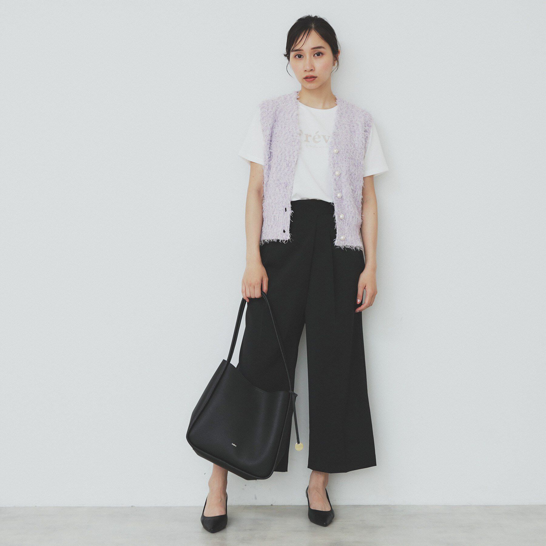 index「《Can Cam掲載》フリンジシャギーコンパクトベスト【洗濯機洗い可】」|ベスト・ジレ|