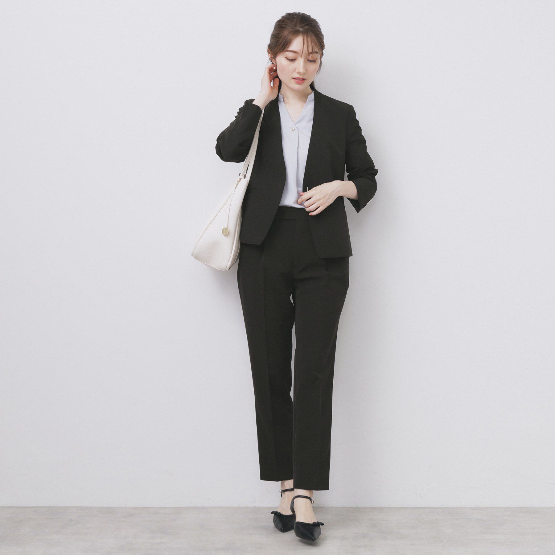 index「ストレッチノーカラージャケット/セットアップ対応【洗濯機洗い可/イージーアイロン/防シワ】」|ノーカラージャケット|