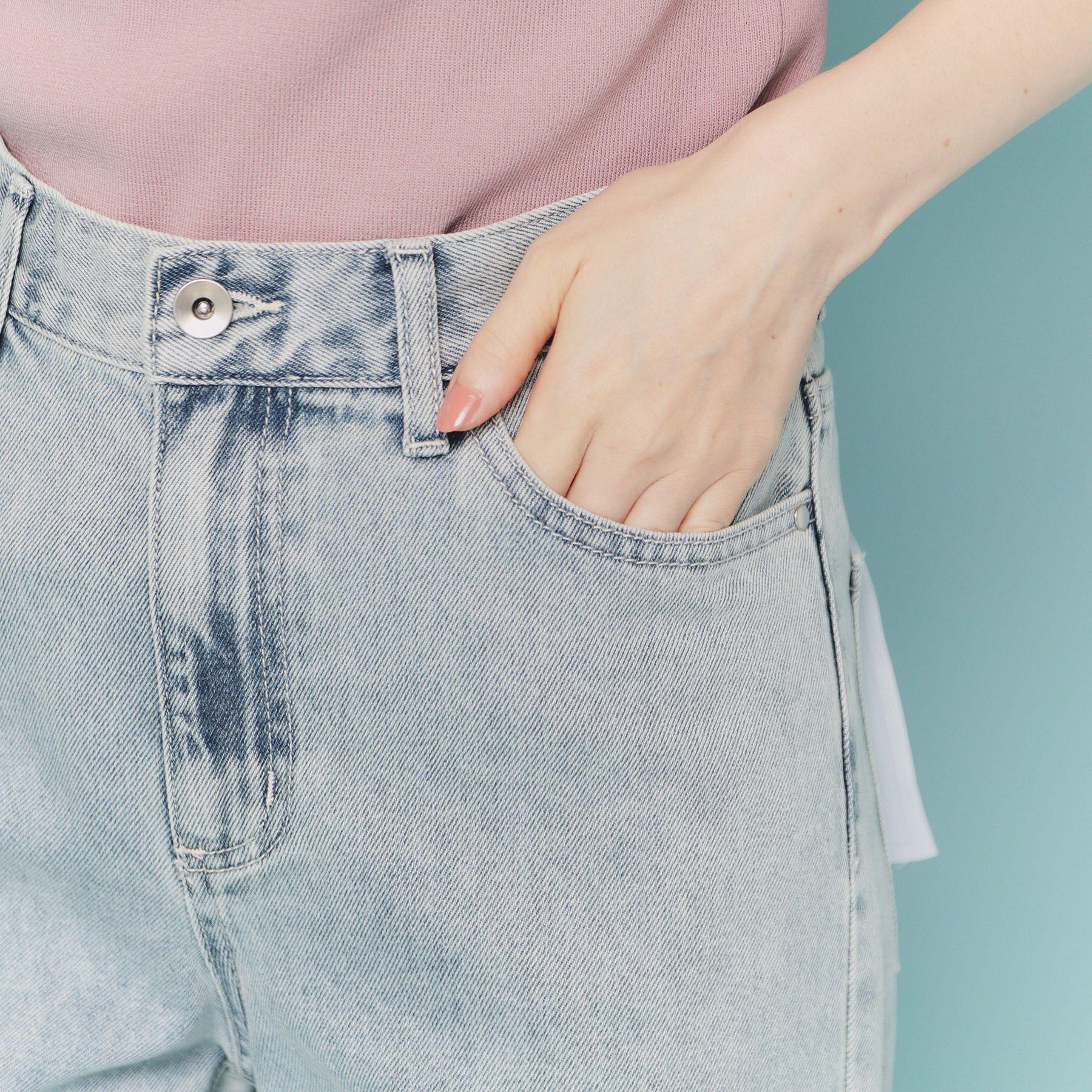 index「《丈が選べる》デニムバギーパンツ【洗濯機洗い可】」|デニム|