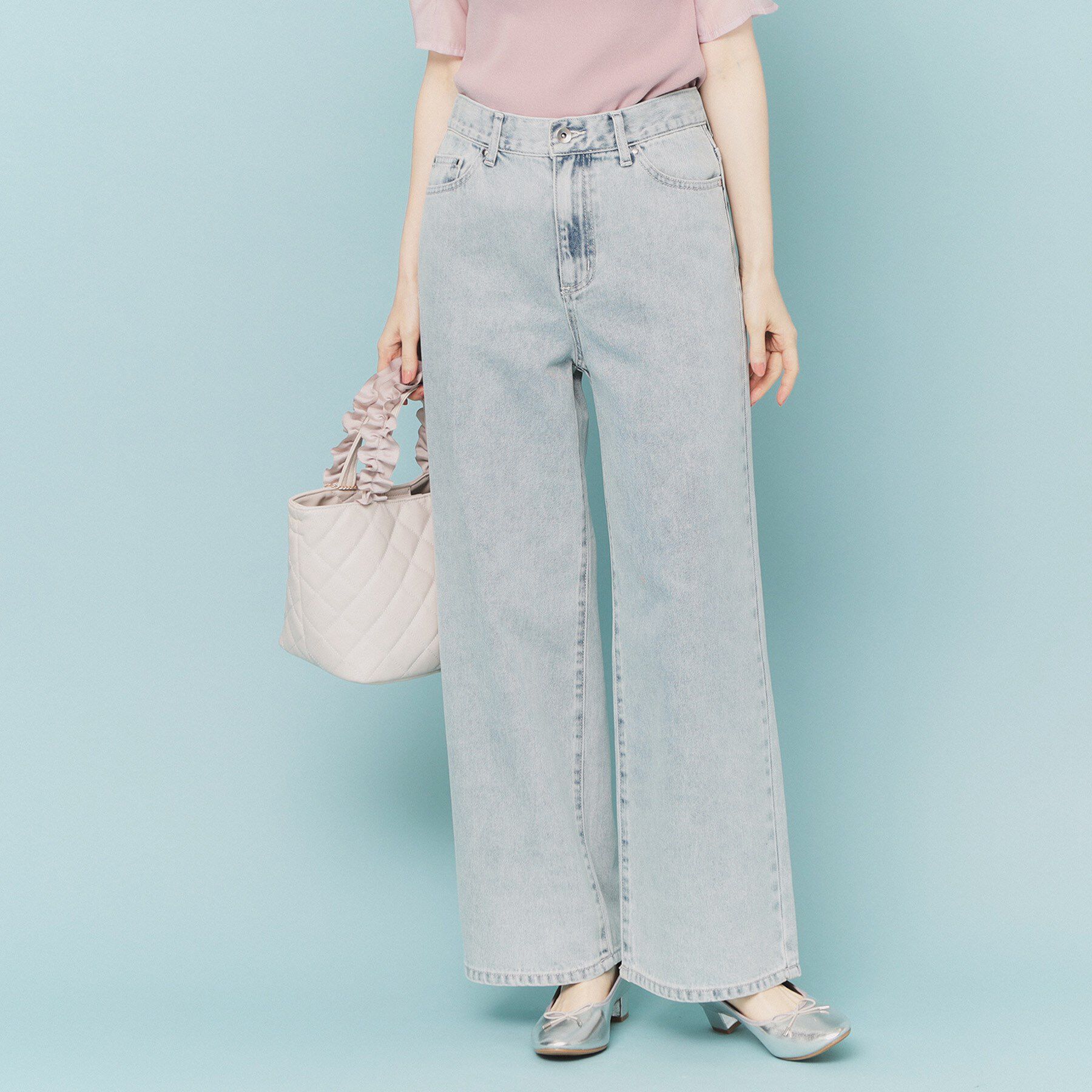 index「《丈が選べる》デニムバギーパンツ【洗濯機洗い可】」|デニム|ブルー(091)