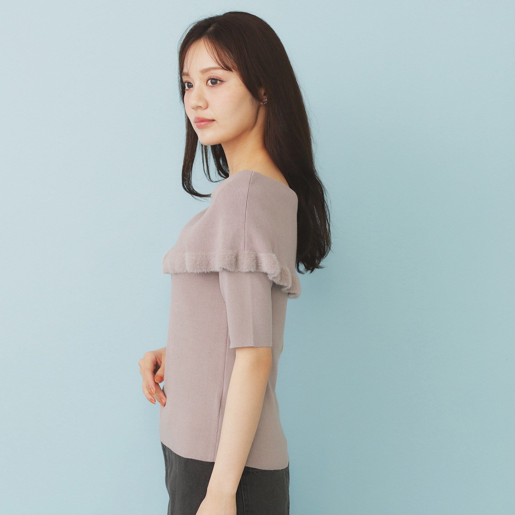 index「ファーフリルケープニット【洗濯機洗い可】」|ニット・セーター|